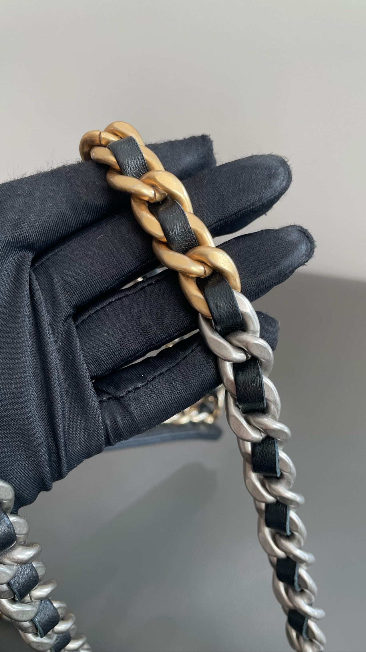 Pre-owned Certified Chanel 19Bag Small Black Lambskin Silver Hardware, 2022 microchipped, w/ full set