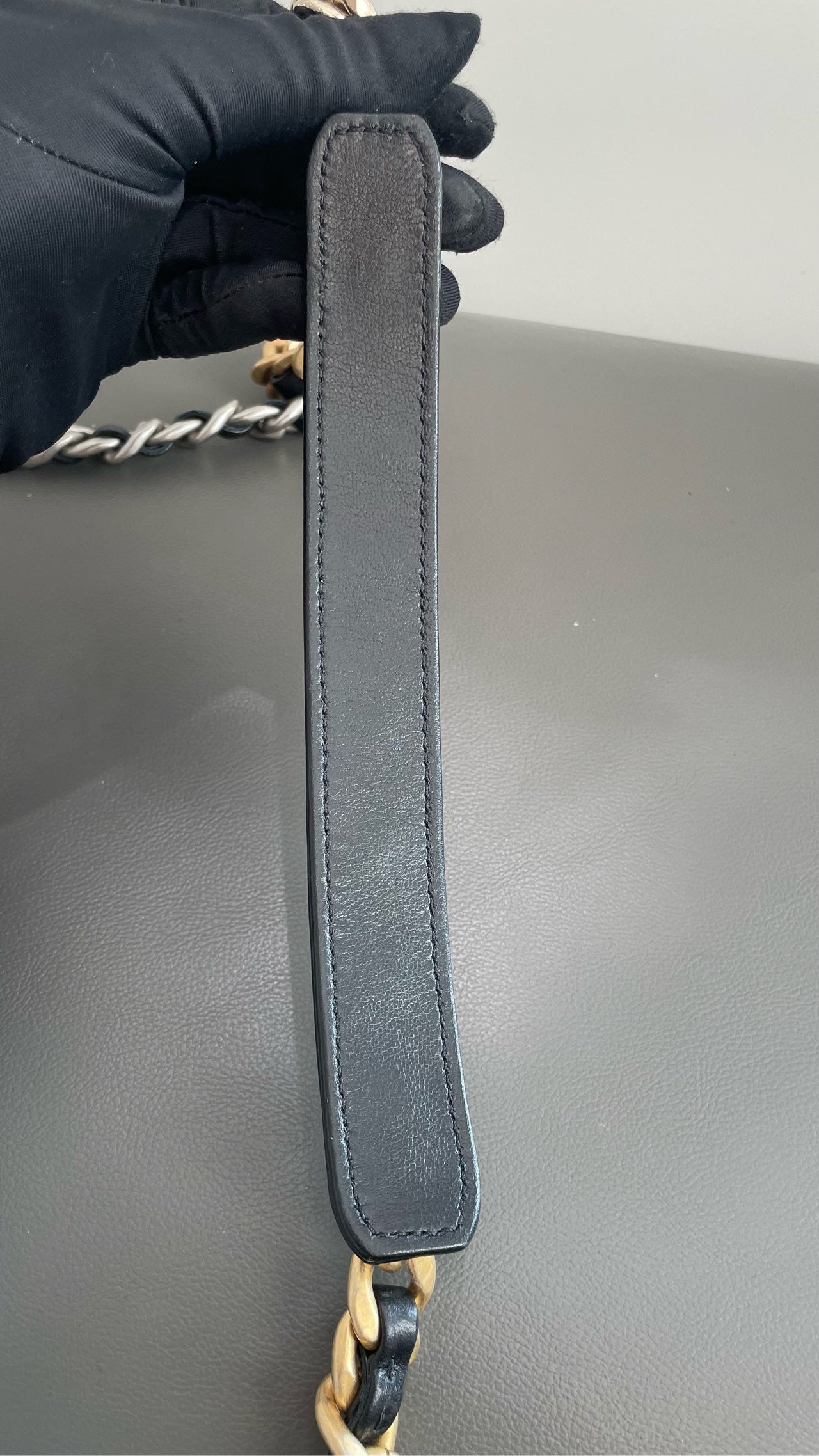 Pre-owned Certified Chanel 19Bag Small Black Lambskin Silver Hardware, 2022 microchipped, w/ full set
