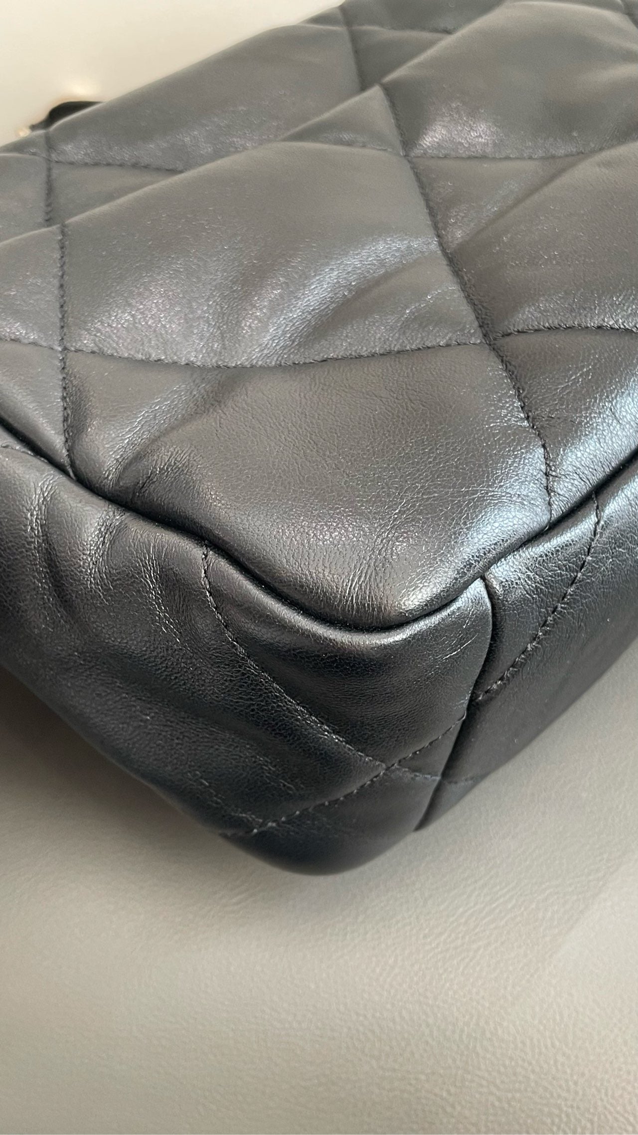 Pre-owned Certified Chanel 19Bag Small Black Lambskin Silver Hardware, 2022 microchipped, w/ full set