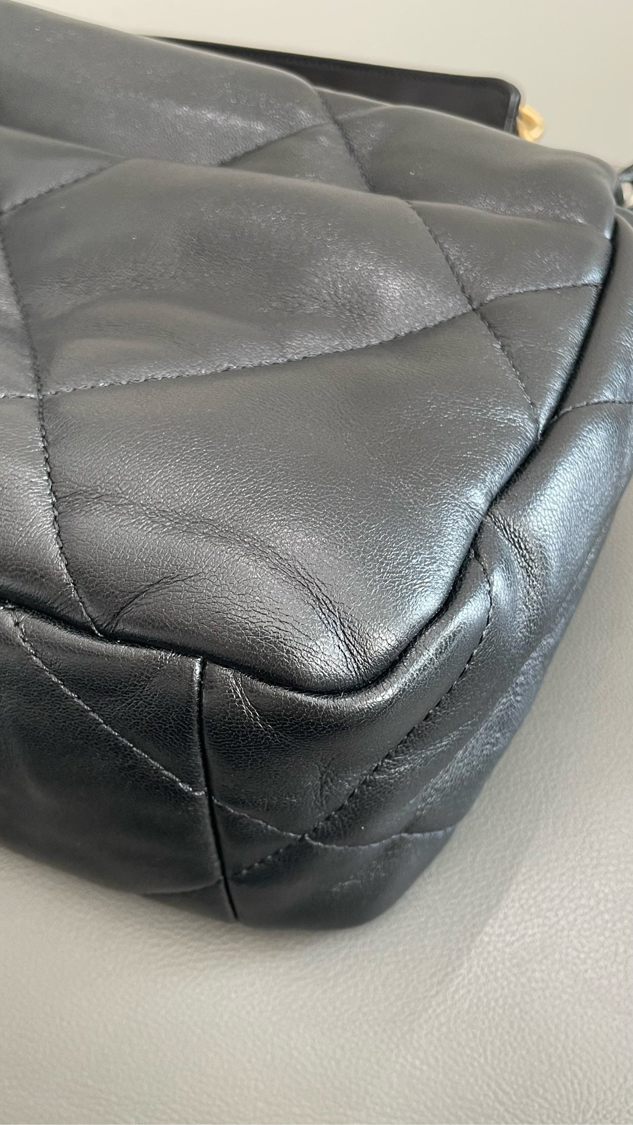 Pre-owned Certified Chanel 19Bag Small Black Lambskin Silver Hardware, 2022 microchipped, w/ full set
