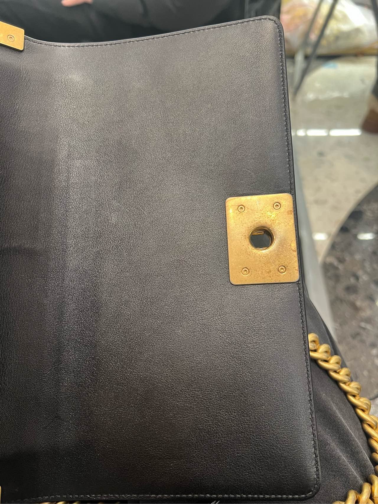 Pre-owned Certified Chanel Medium Boy Bag Black Calfskin Golden Hardware, 2020-2021, w/ Chanel card, dust bag, box