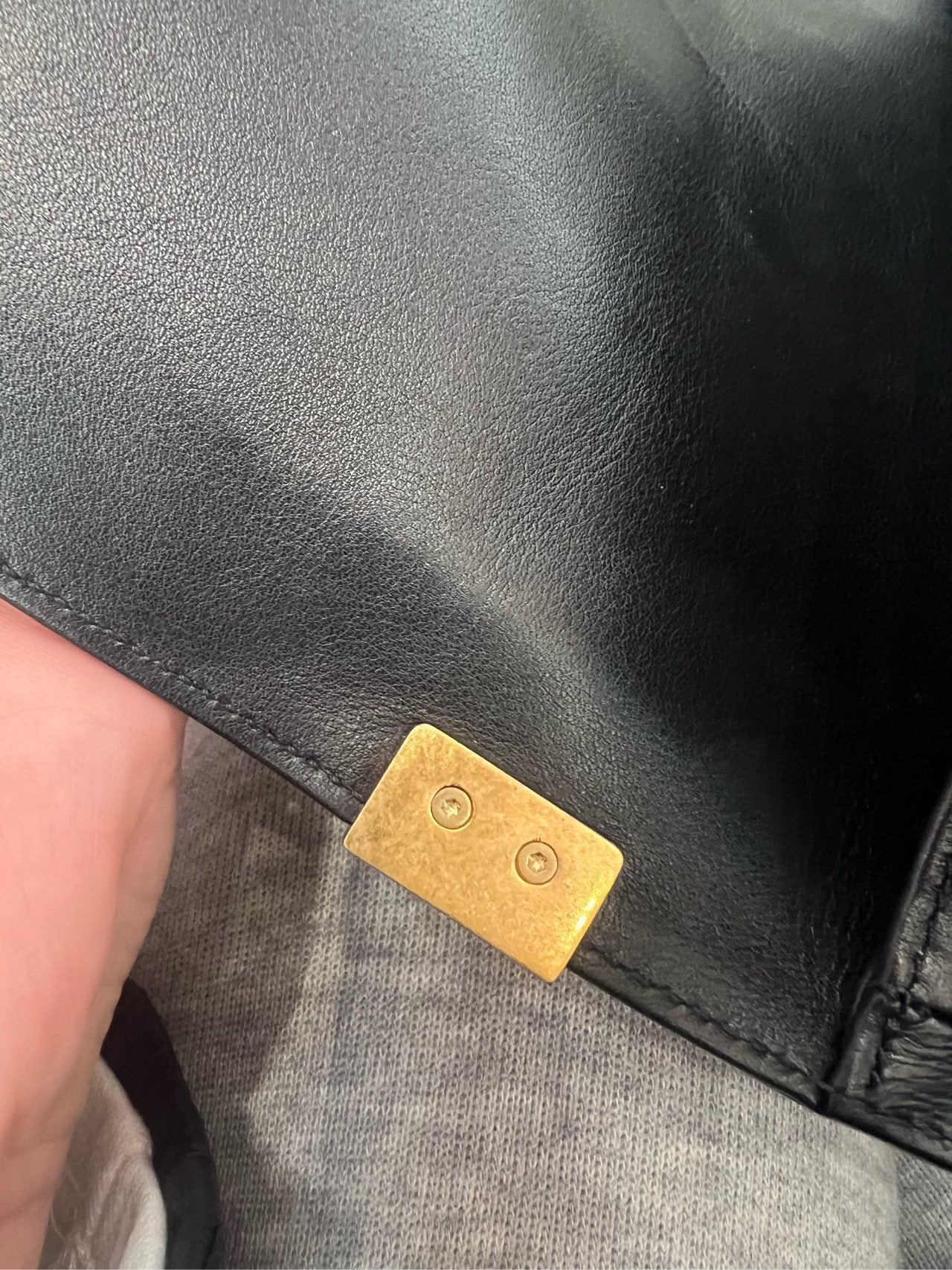 Pre-owned Certified Chanel Medium Boy Bag Black Calfskin Golden Hardware, 2020-2021, w/ Chanel card, dust bag, box