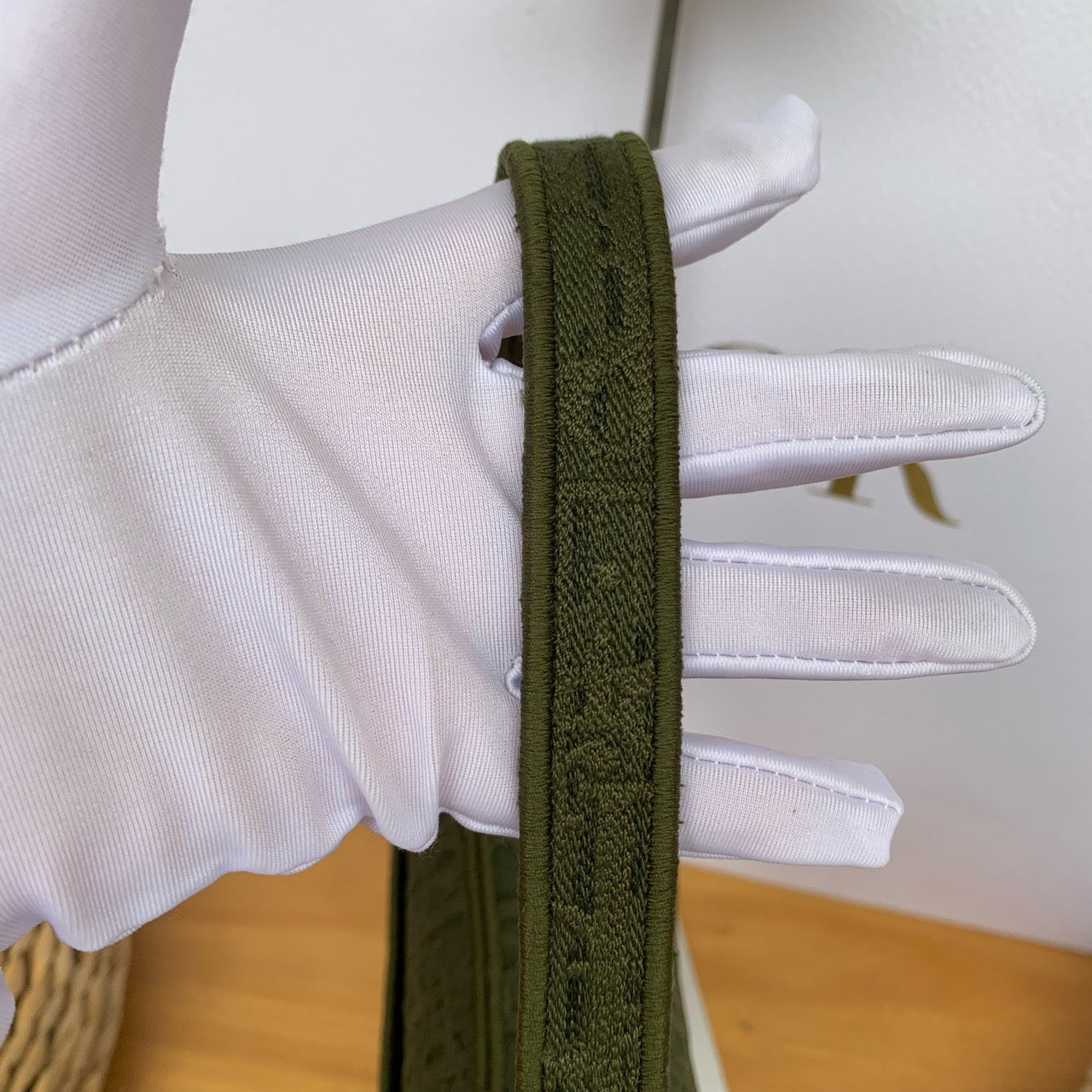 Pre-owned Certified Dior Saddle Medium Army Green Oblique Canvas, 2019, with Dust bag