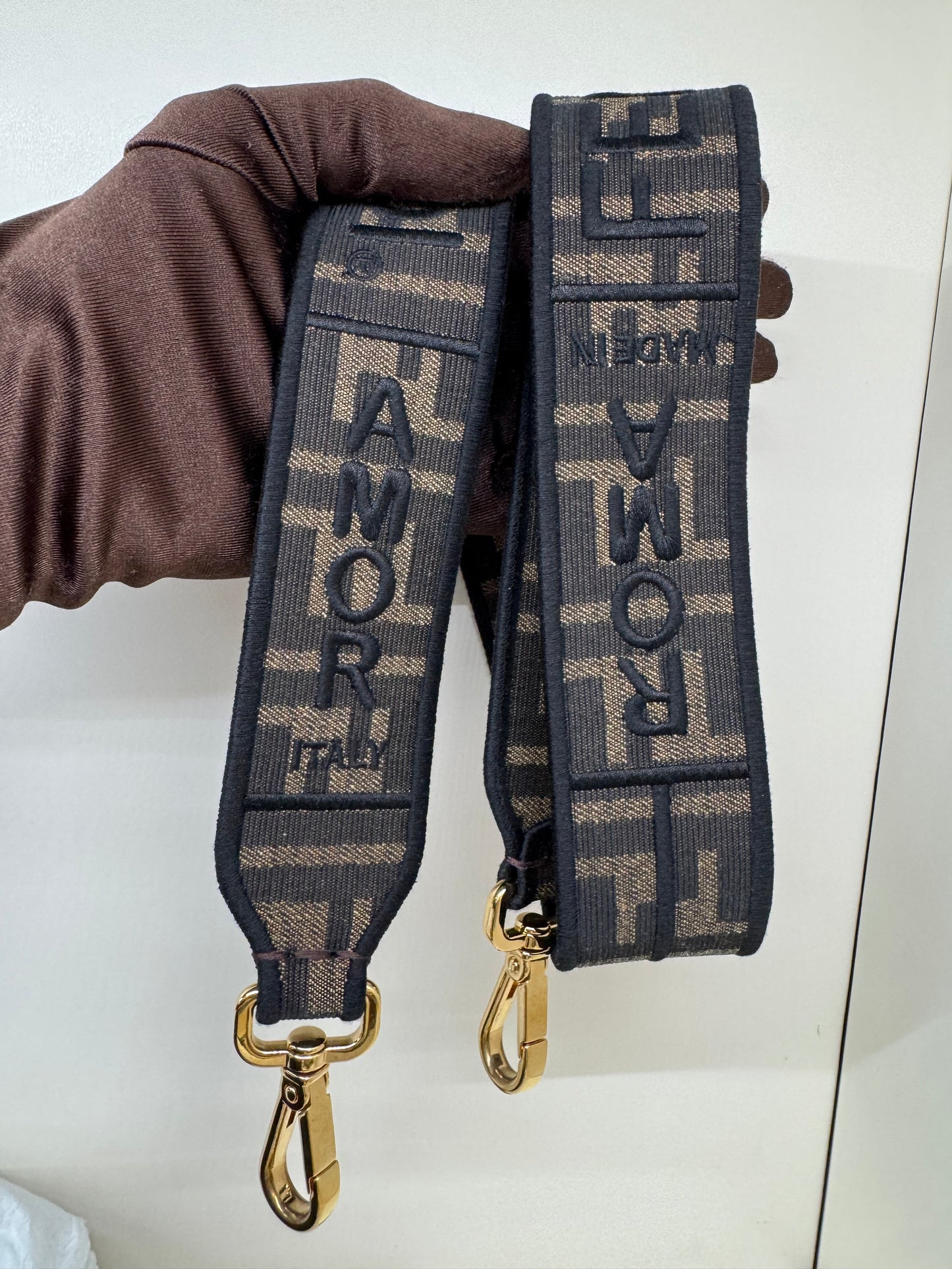 Pre-owned Certified Fendi Baguette Medium Zucca Monogram Canvas, w/ strap, top handle, dust bag