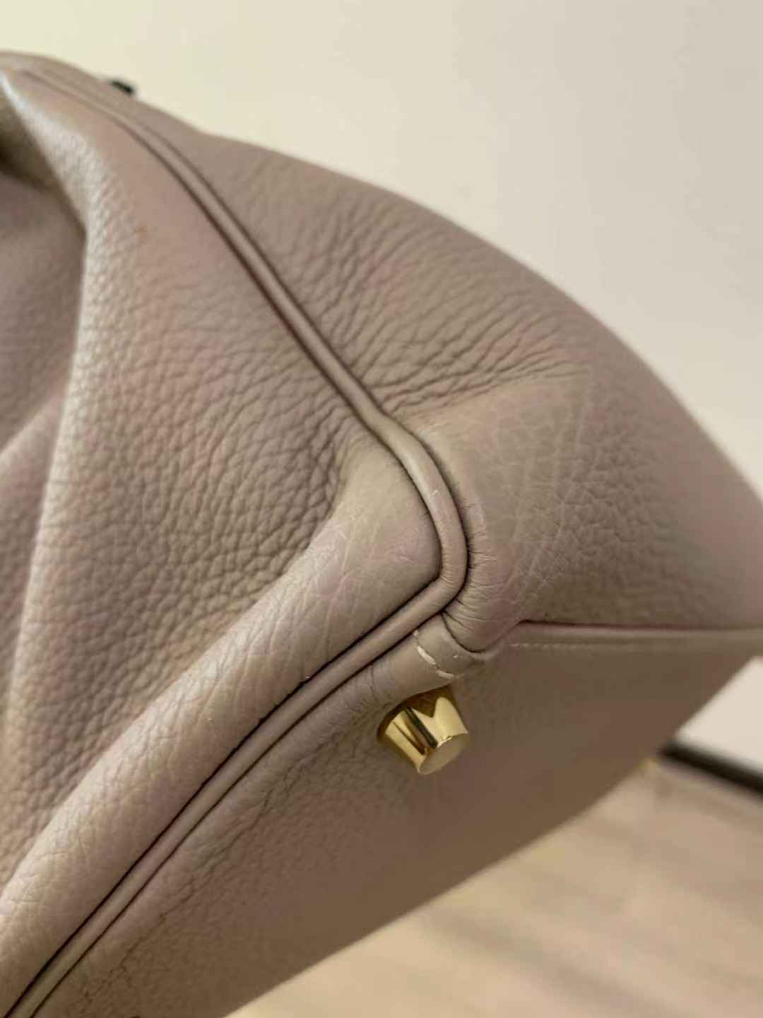 Pre-owned Certified Hermes Kelly 35 Retourne 81 Gris Tourterelle Togo with Golden Hardware, 2015 (T), w/ dust bag, lock&key, strap