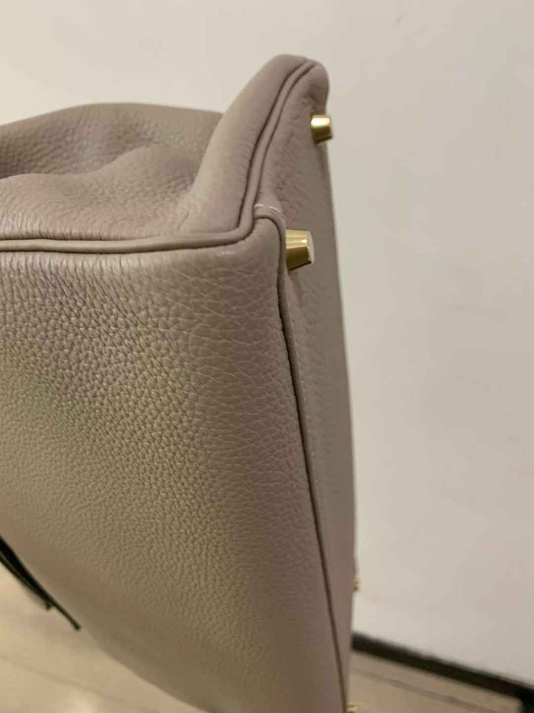 Pre-owned Certified Hermes Kelly 35 Retourne 81 Gris Tourterelle Togo with Golden Hardware, 2015 (T), w/ dust bag, lock&key, strap