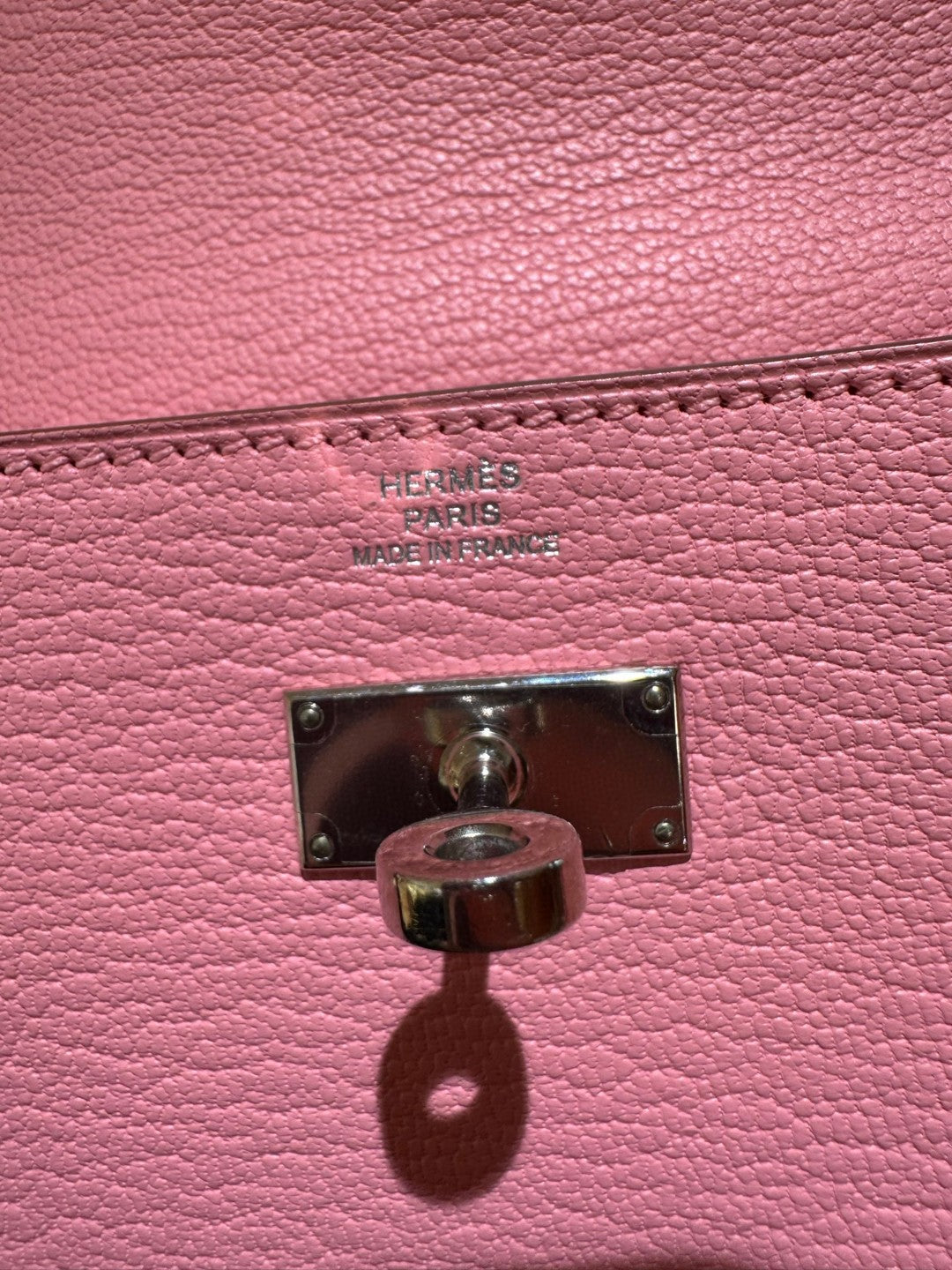 Pre-owned Certified Hermes Kelly Long Wallet Pink Chevre Silver Hardware, 2014