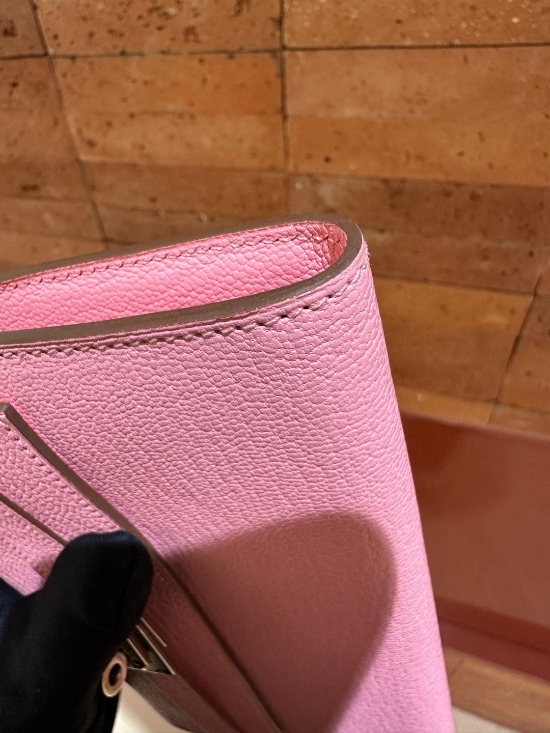 Pre-owned Certified Hermes Kelly Long Wallet Pink Chevre Silver Hardware, 2014