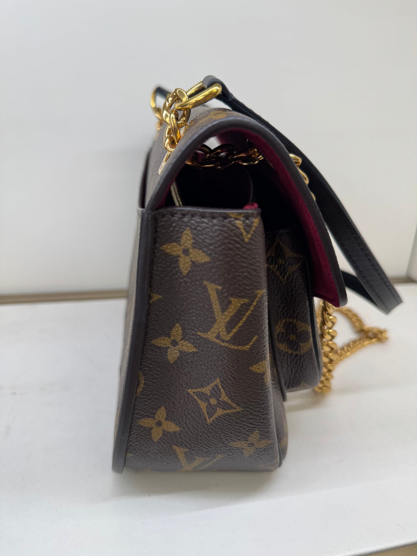 Pre-owned Certified LV Louis Vuitton Passy Monogram Coated Canvas with Golden Hardware, Microchipped, w/ dust bag