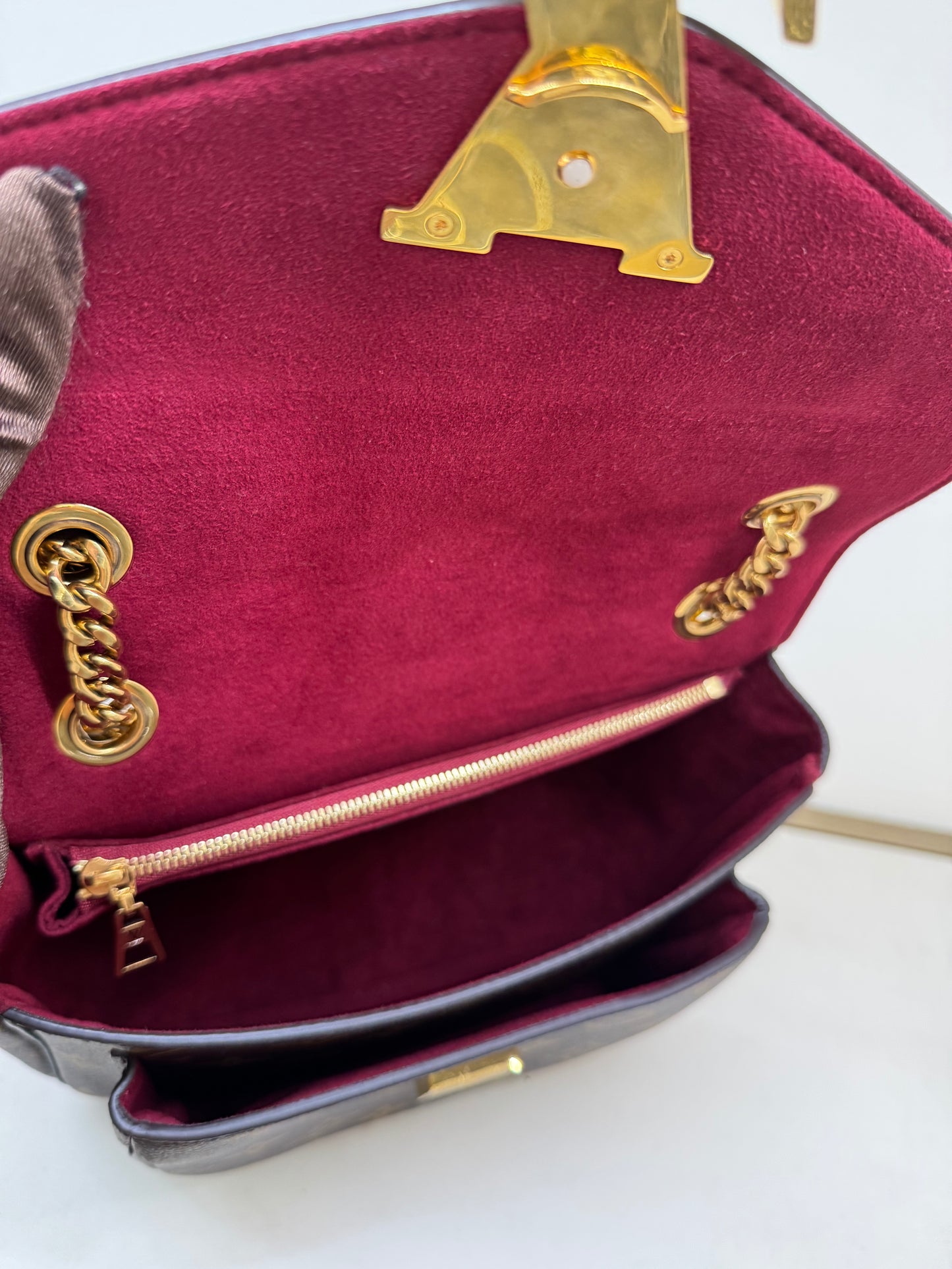Pre-owned Certified LV Louis Vuitton Passy Monogram Coated Canvas with Golden Hardware, Microchipped, w/ dust bag