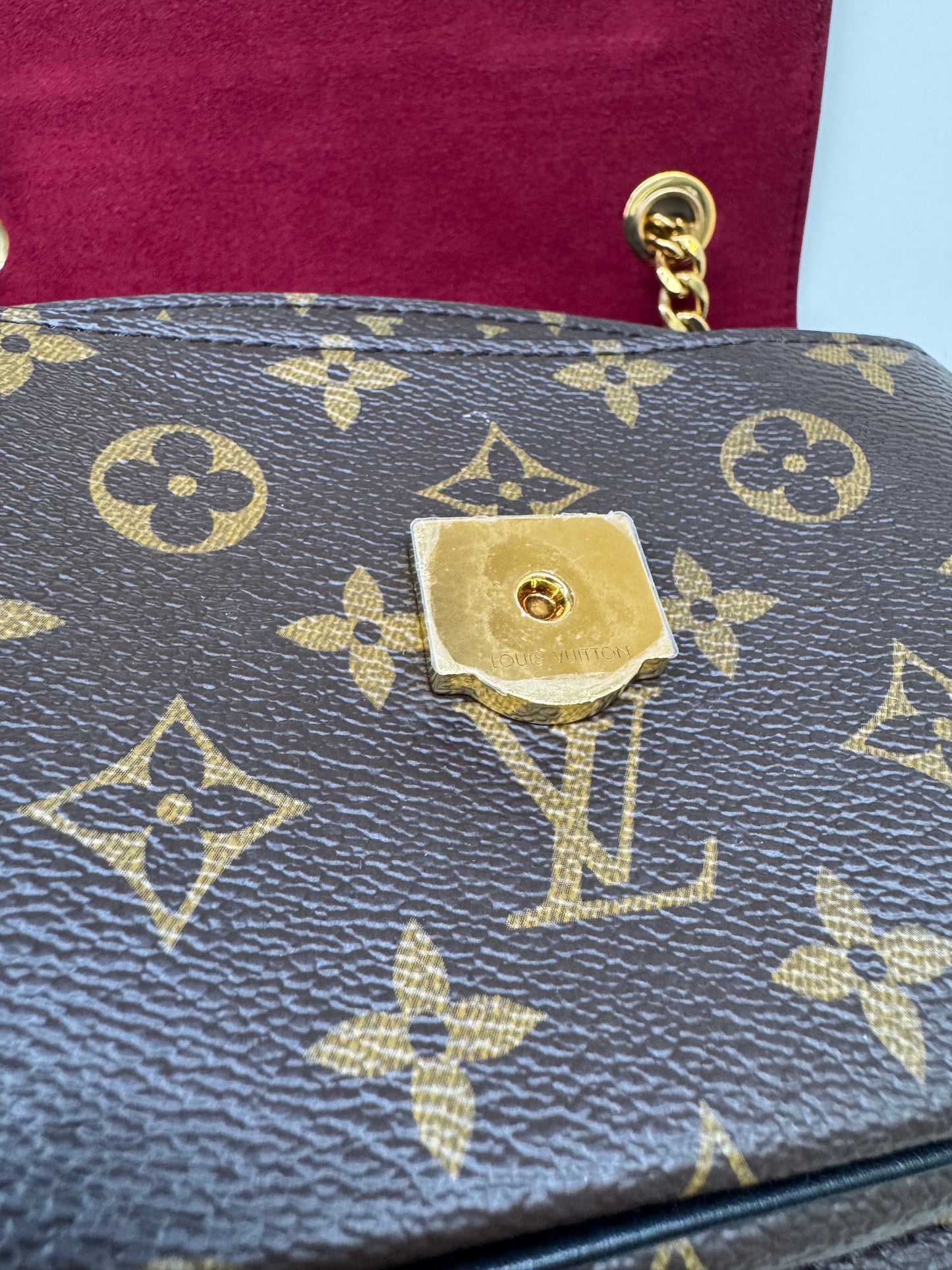 Pre-owned Certified LV Louis Vuitton Passy Monogram Coated Canvas with Golden Hardware, Microchipped, w/ dust bag