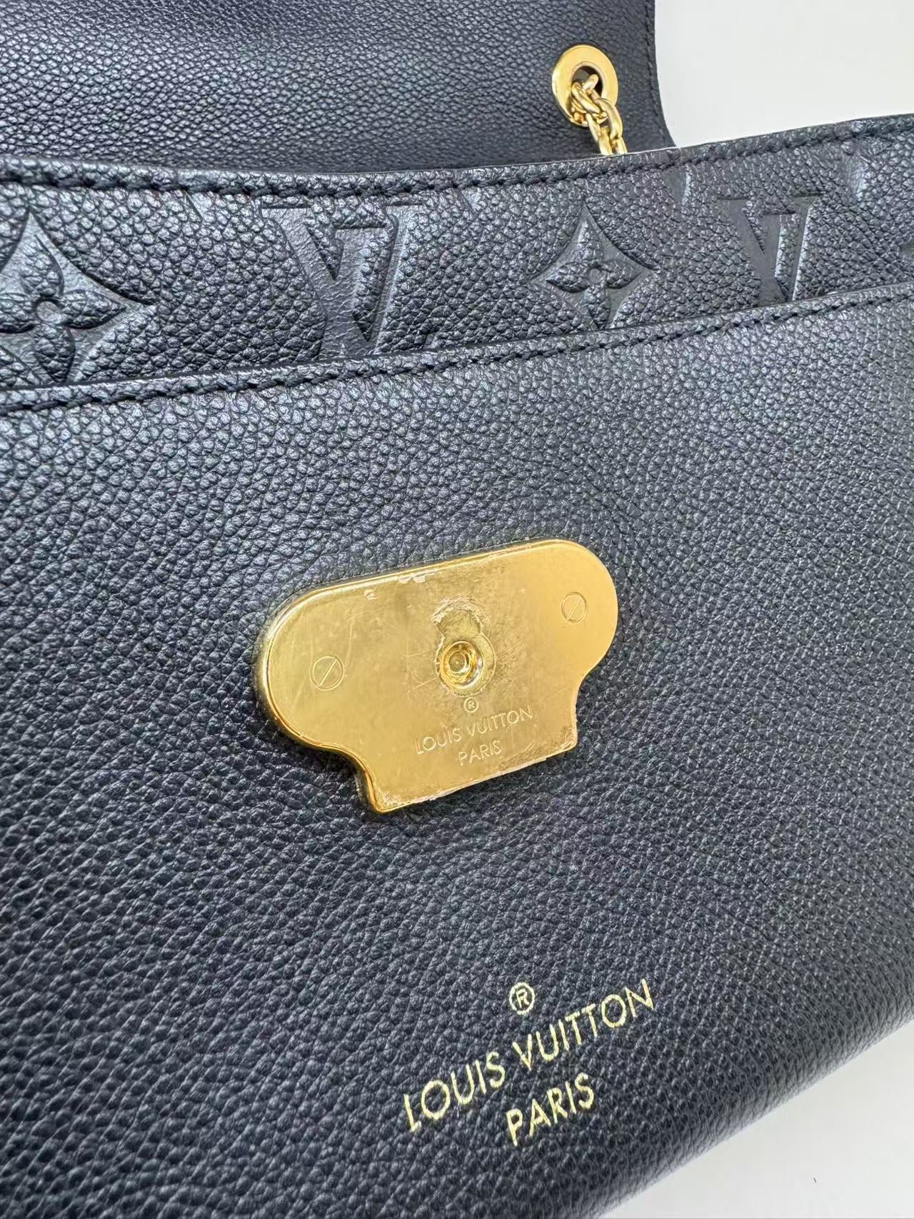 Pre-owned Certified LV Louis Vuitton Vavin Black Mongram Empreinte Golden Hw, Microchipped, w/ dust bag