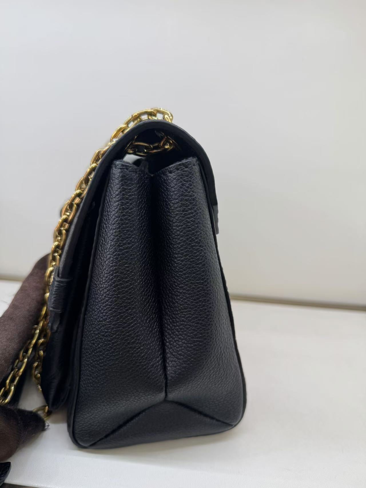 Pre-owned Certified LV Louis Vuitton Vavin Black Mongram Empreinte Golden Hw, Microchipped, w/ dust bag