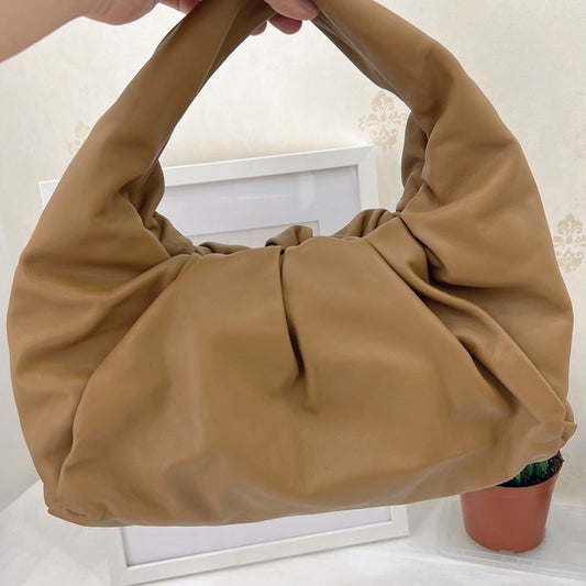 Pre-owned Certified Bottega Veneta BV Shoulder Pouch Caramel Brown Calfskin, w/ dust bag