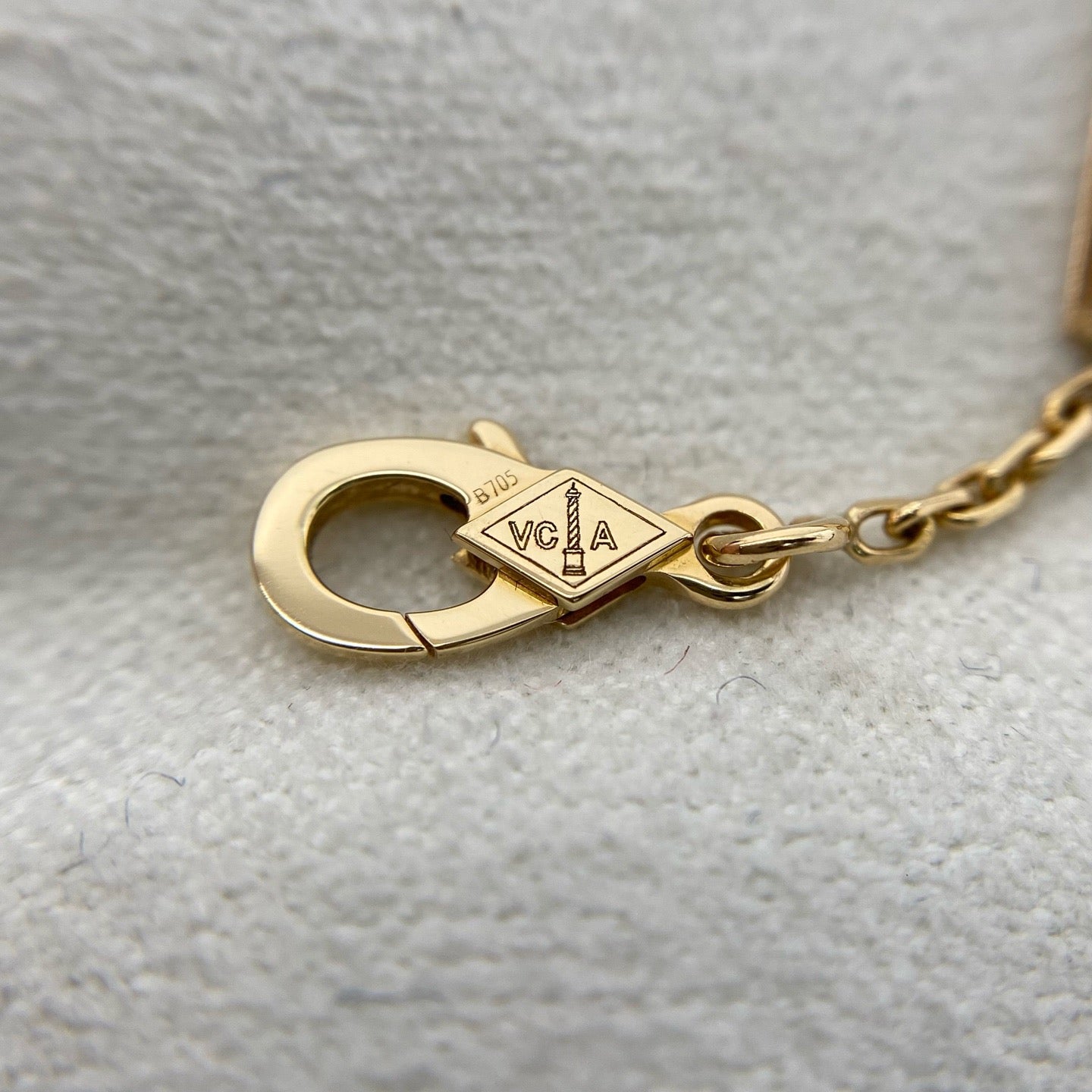 Pre-owned Certified VCA Van Cleef & Arpels Lucky Alhambra Butterfly Pendant Necklace, 18k Gold with Tiger Eye, 2017, w/ box
