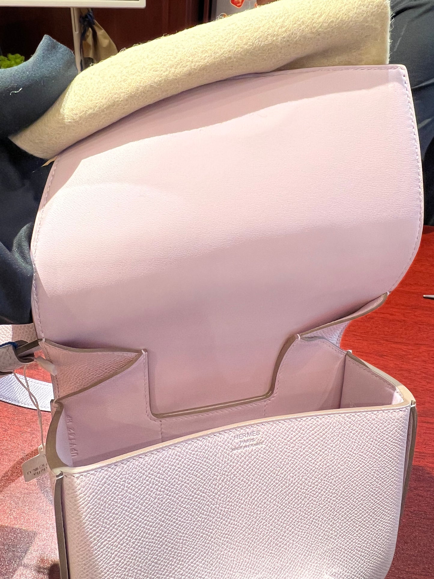 Pre-owned Hermes Mini Della Cavalleria Mauve Pale Epsom Silver hw, 2022 (U), Not Used, Full Set