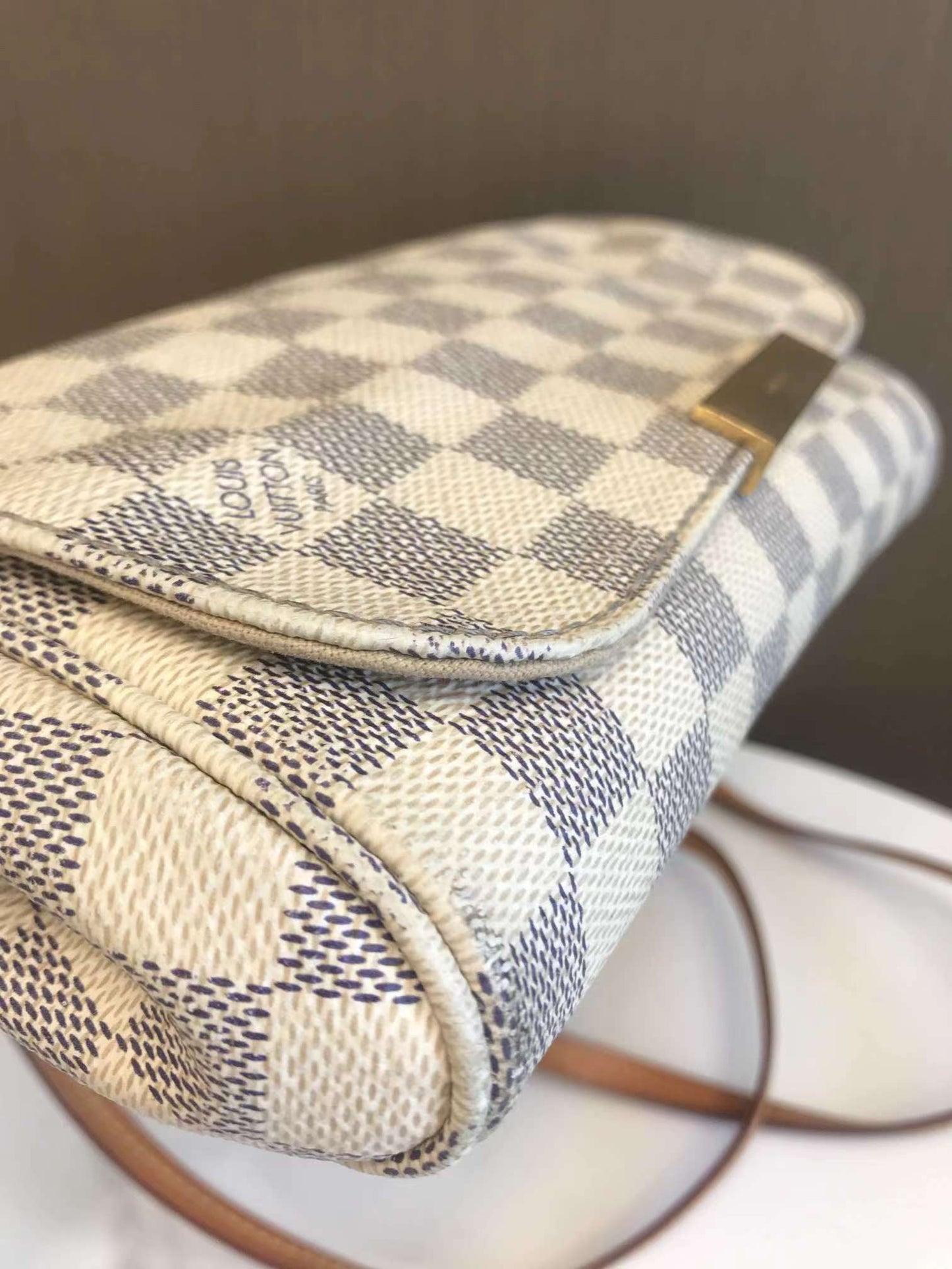 Pre-owned LV Louis Vuitton Favorite Damier Azure Small