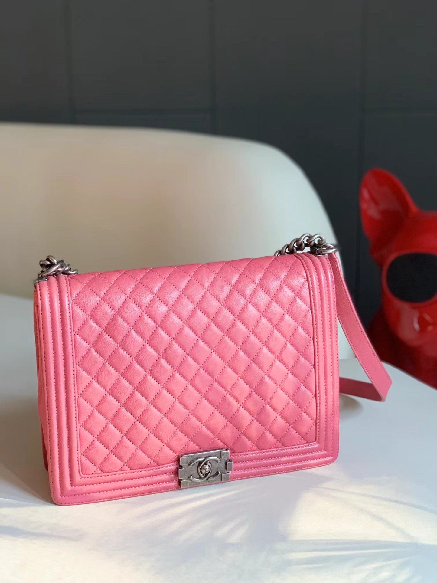 Pre-owned Chanel Maxi Barbie Pink w/ Silver Hardware, 2012-2013