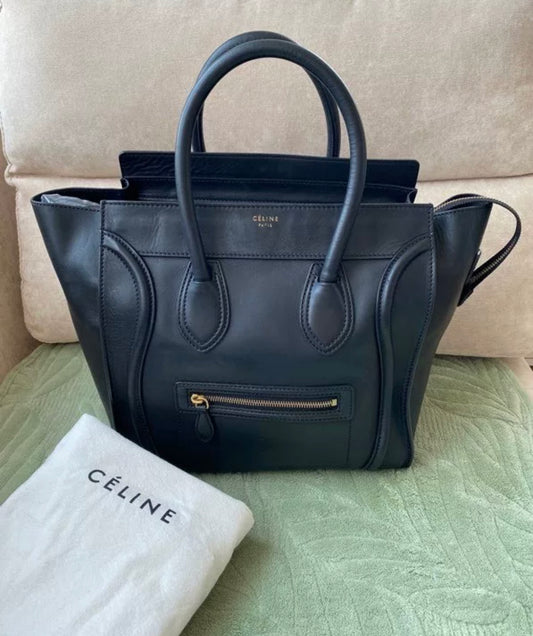 Pre-owned Celine Luggage Phantom Mini Black