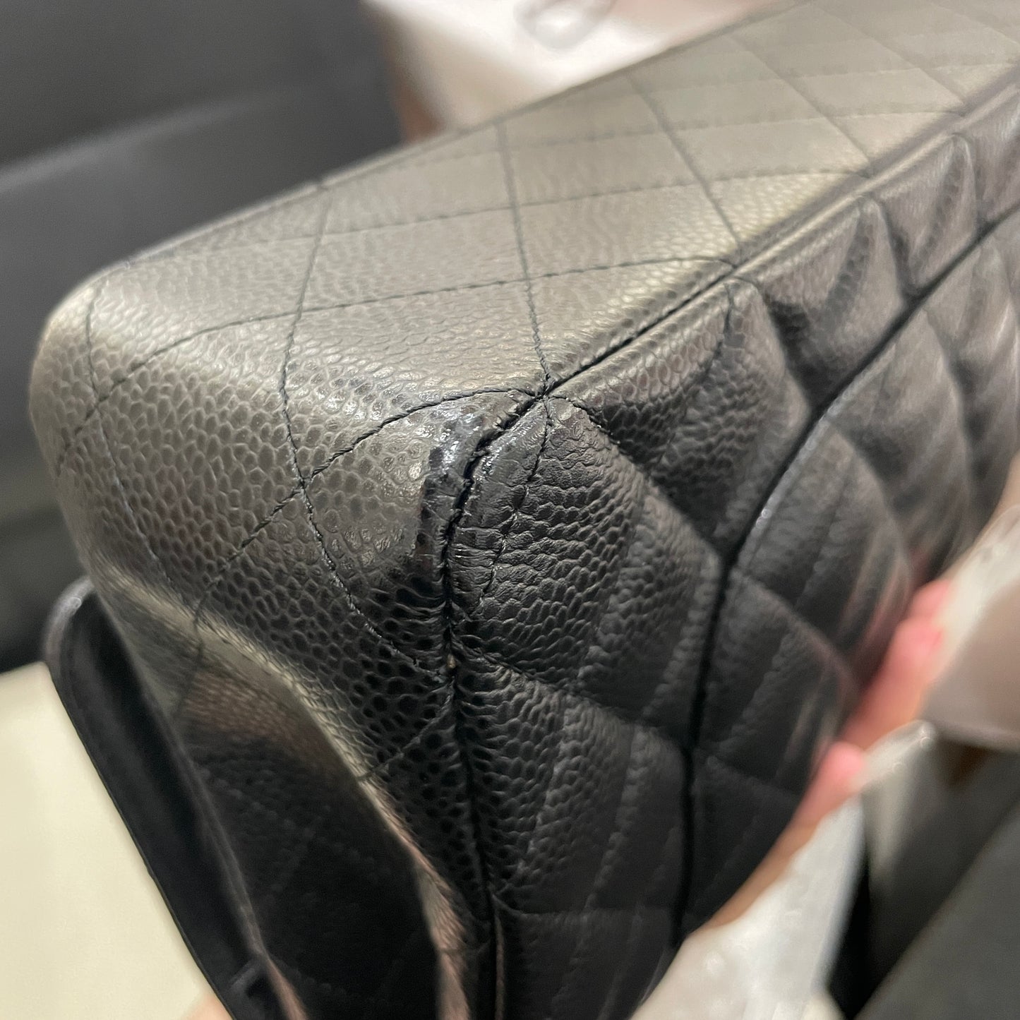 Pre-owned Certified Chanel Medium CF Double Classic Flap in Black Caviar Leather with Golden Hardware, 2021, w/ full set