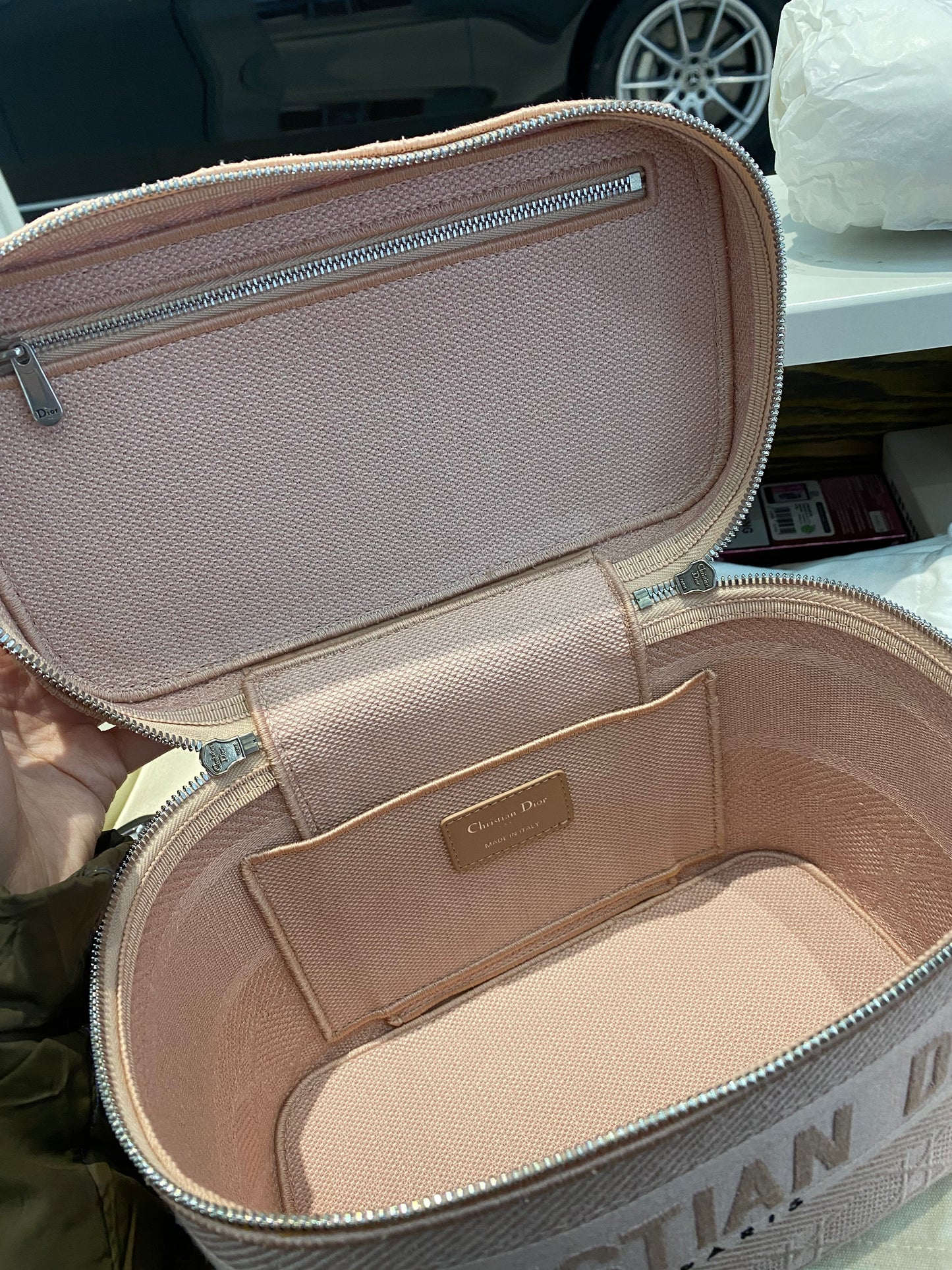 Pre-owned Dior DiorTravel Vanity Case Blush Pink A condition