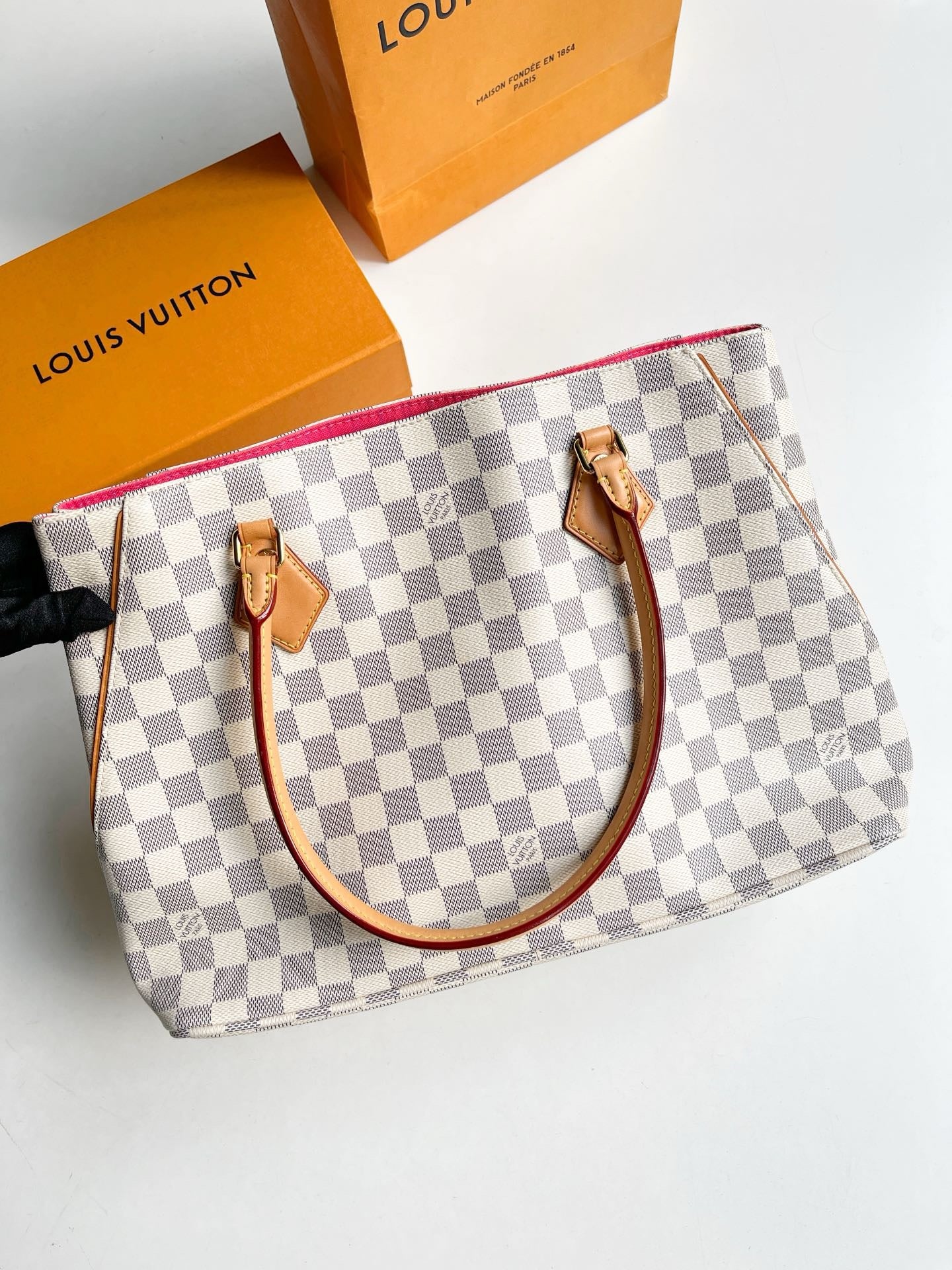 Pre-owned LV Louis Vuitton Calvi Tote Damier Azure, 2015, w/ dust bag