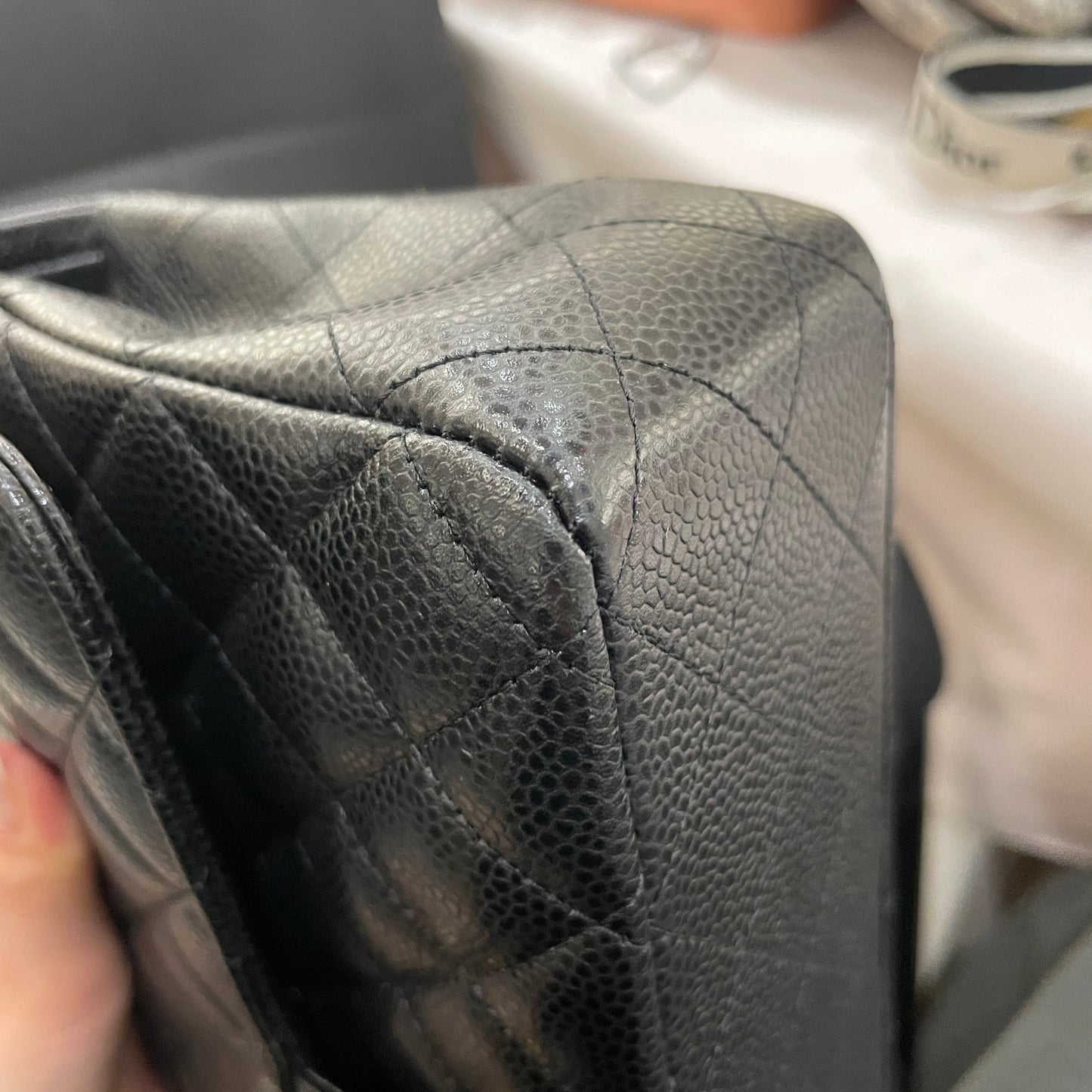 Pre-owned Certified Chanel Medium CF Double Classic Flap in Black Caviar Leather with Golden Hardware, 2021, w/ full set