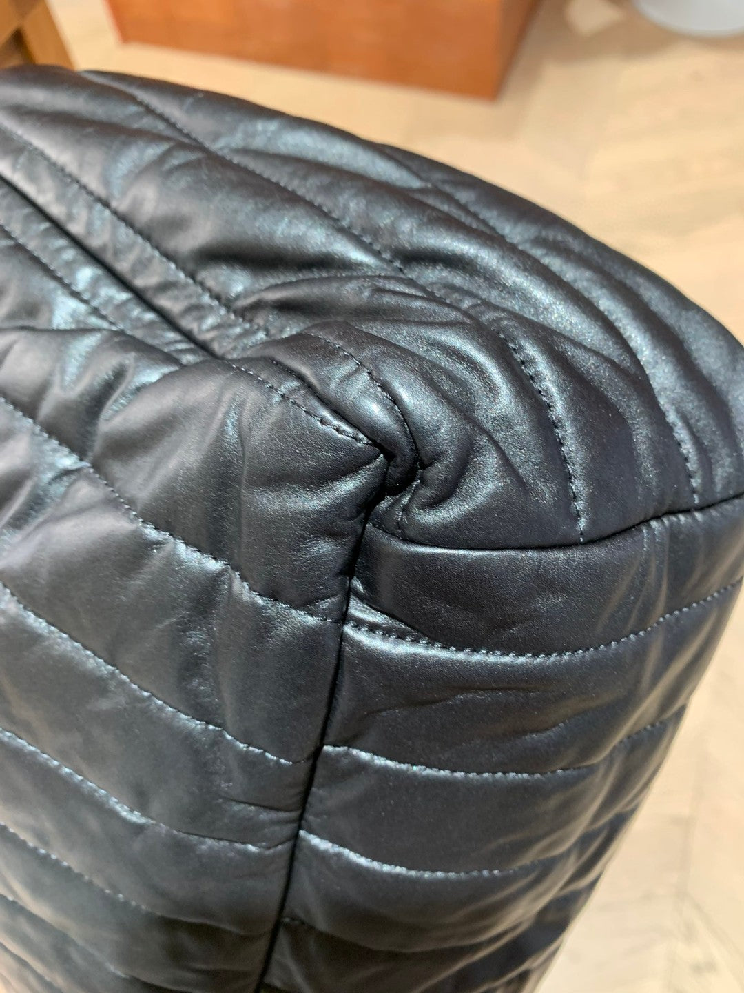Pre-owned Certified Balenciaga Monaco Quilted Thin Calfskin Aged Silver Hardware, w/ dust bag