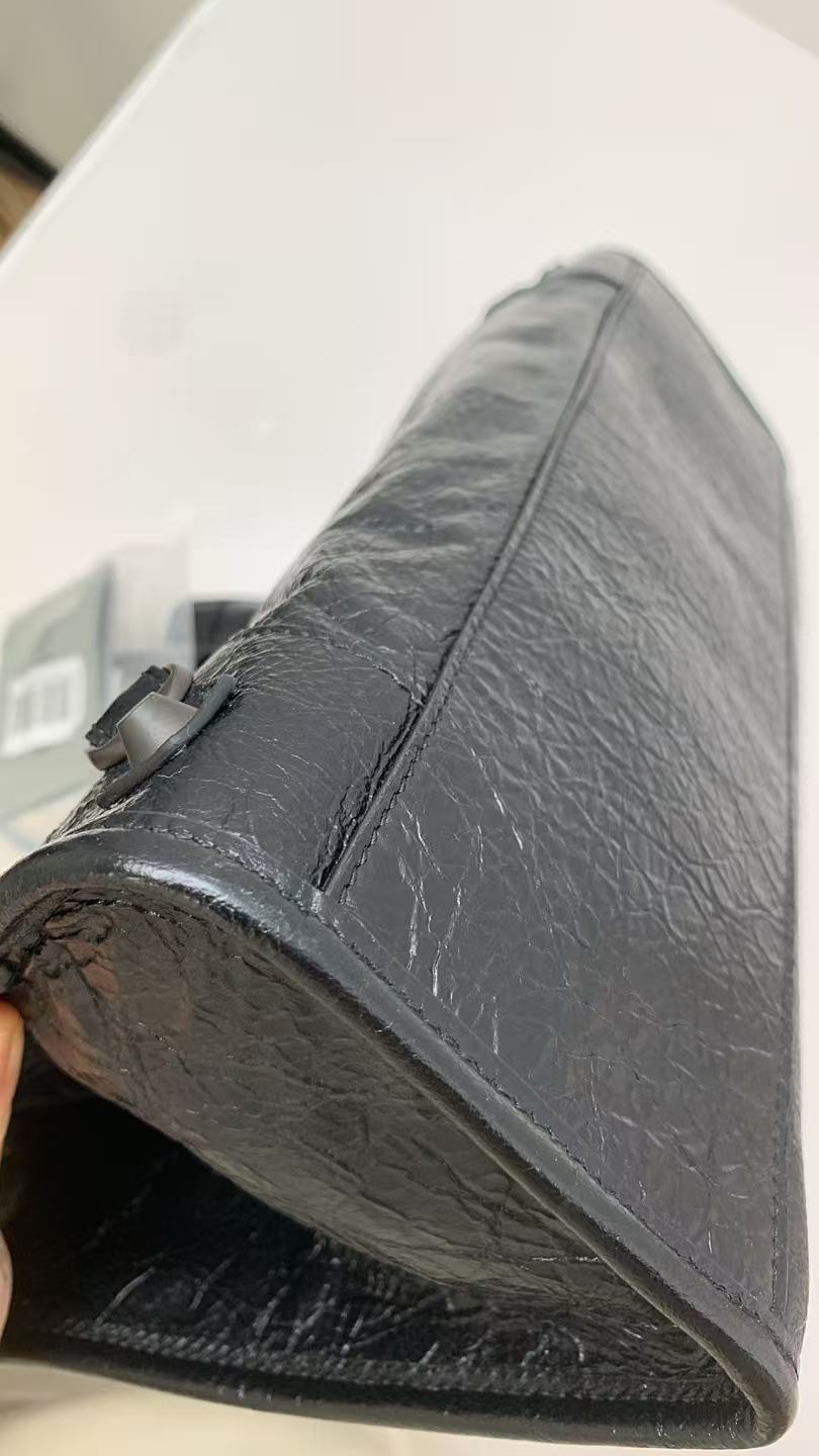 Pre-owned Certified Limited Balenciaga Small Le City Tote in Black Leather with Black Hardware, w/ strap