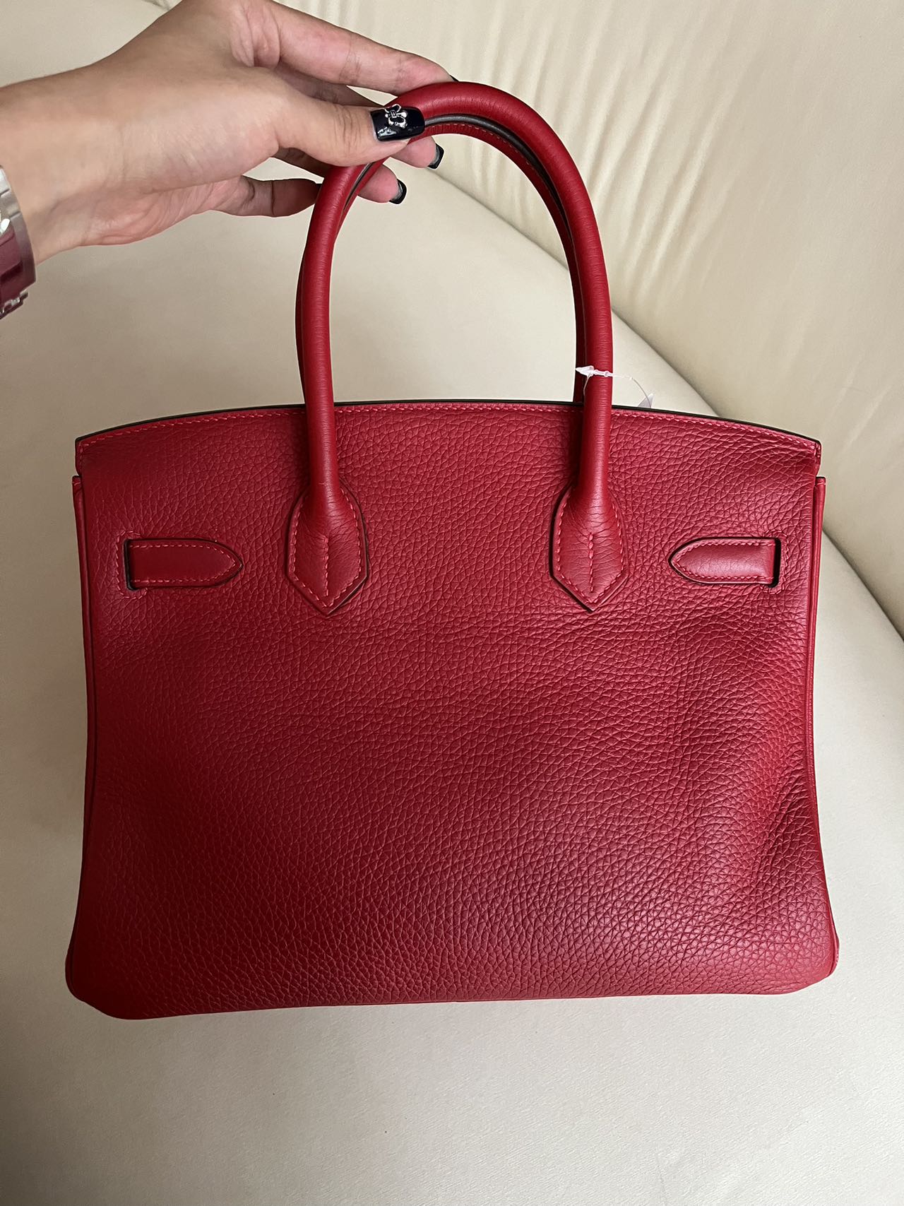 Pre-owned Hermes Birkin 30 Togo Leather Rouge Casaque Silver Hardware, 2012, w/ box, lock&key with clochette, dust bag