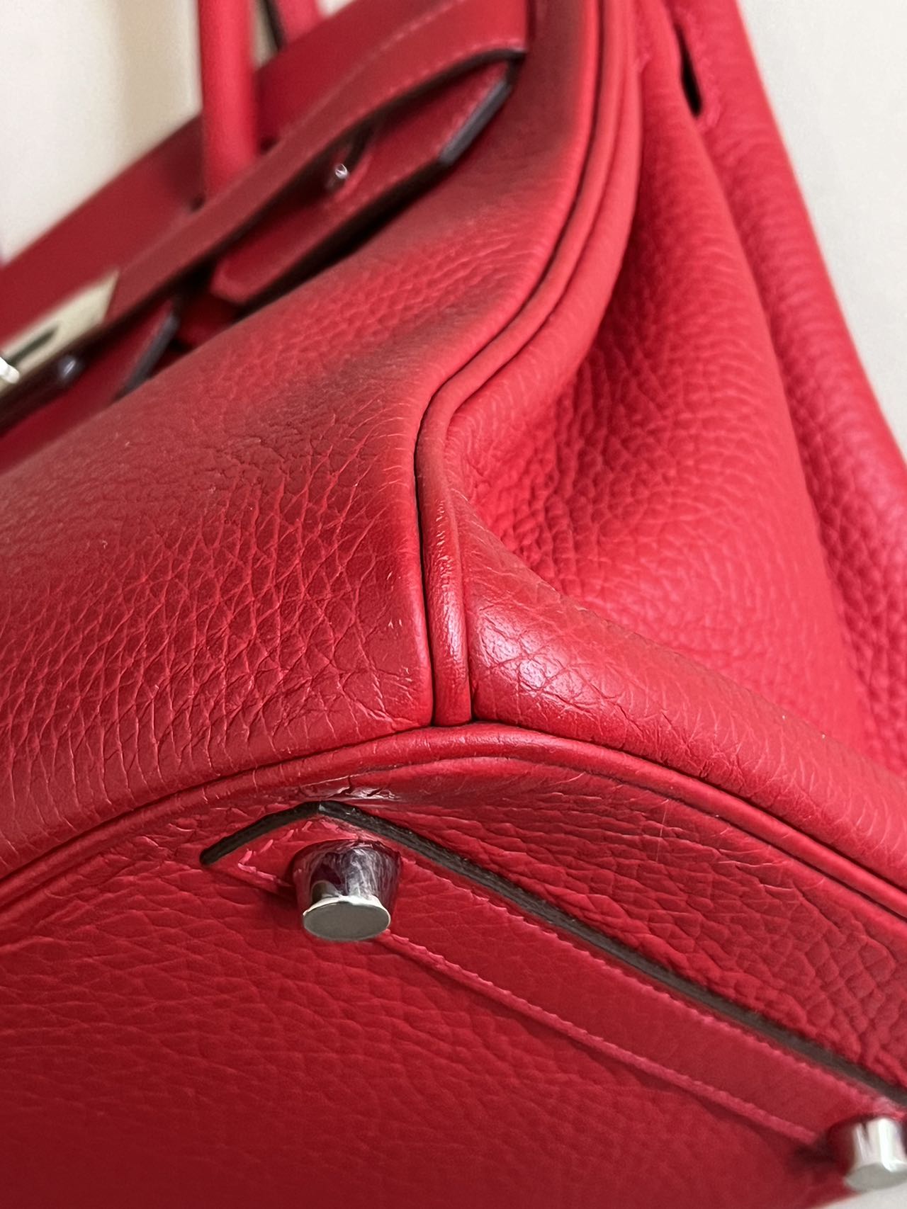 Pre-owned Hermes Birkin 30 Togo Leather Rouge Casaque Silver Hardware, 2012, w/ box, lock&key with clochette, dust bag