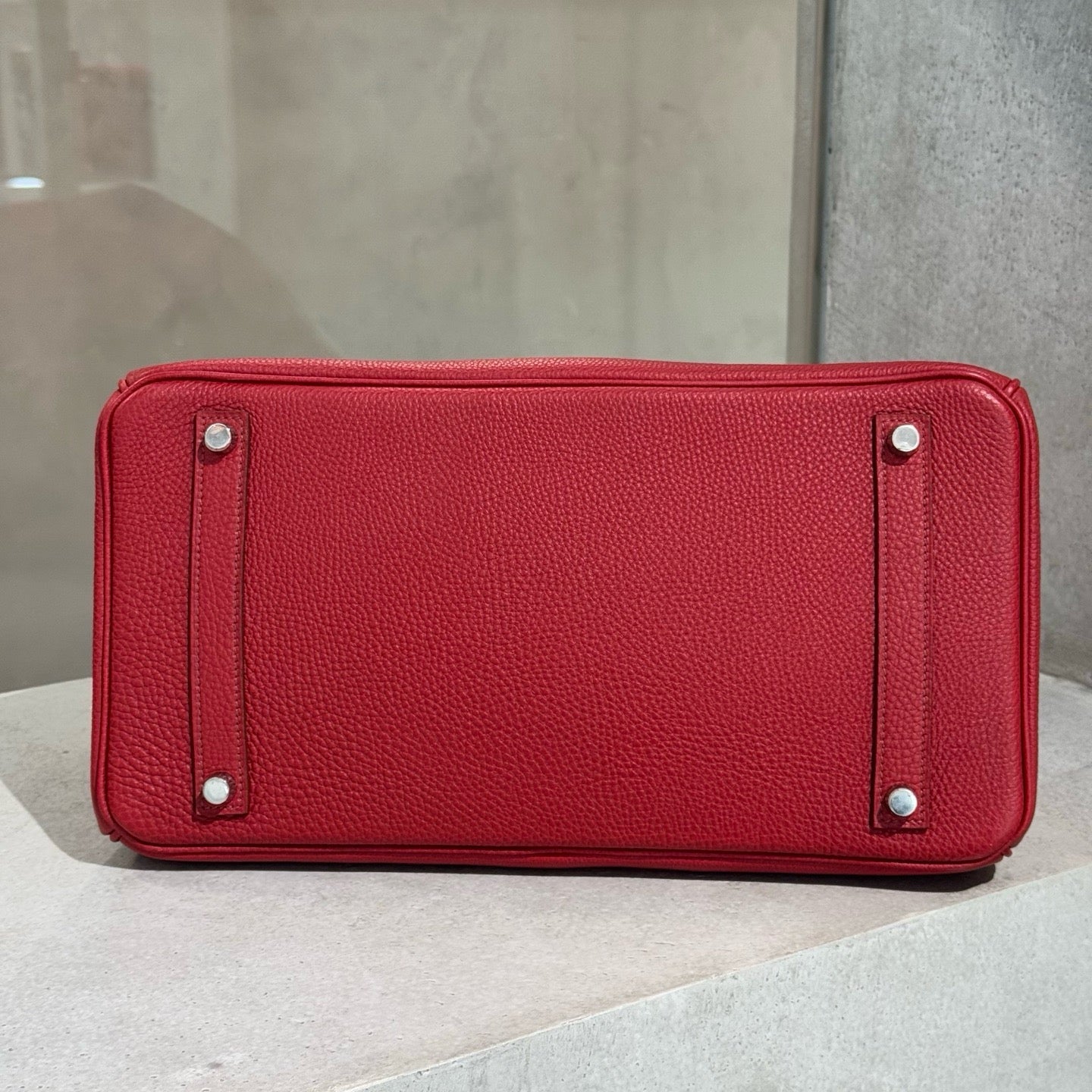 Pre-owned Certified Hermes Birkin 35 in Q5 Rouge Casaque Togo Leather with Silver Hardware, 2009, w/ full set