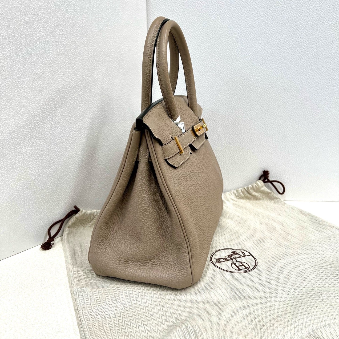 Pre-owned Certified Hermes Birkin 30 in Etoupe 18 Togo Leather with Golden Hardware, 2011, w/ lock&key, dust bag