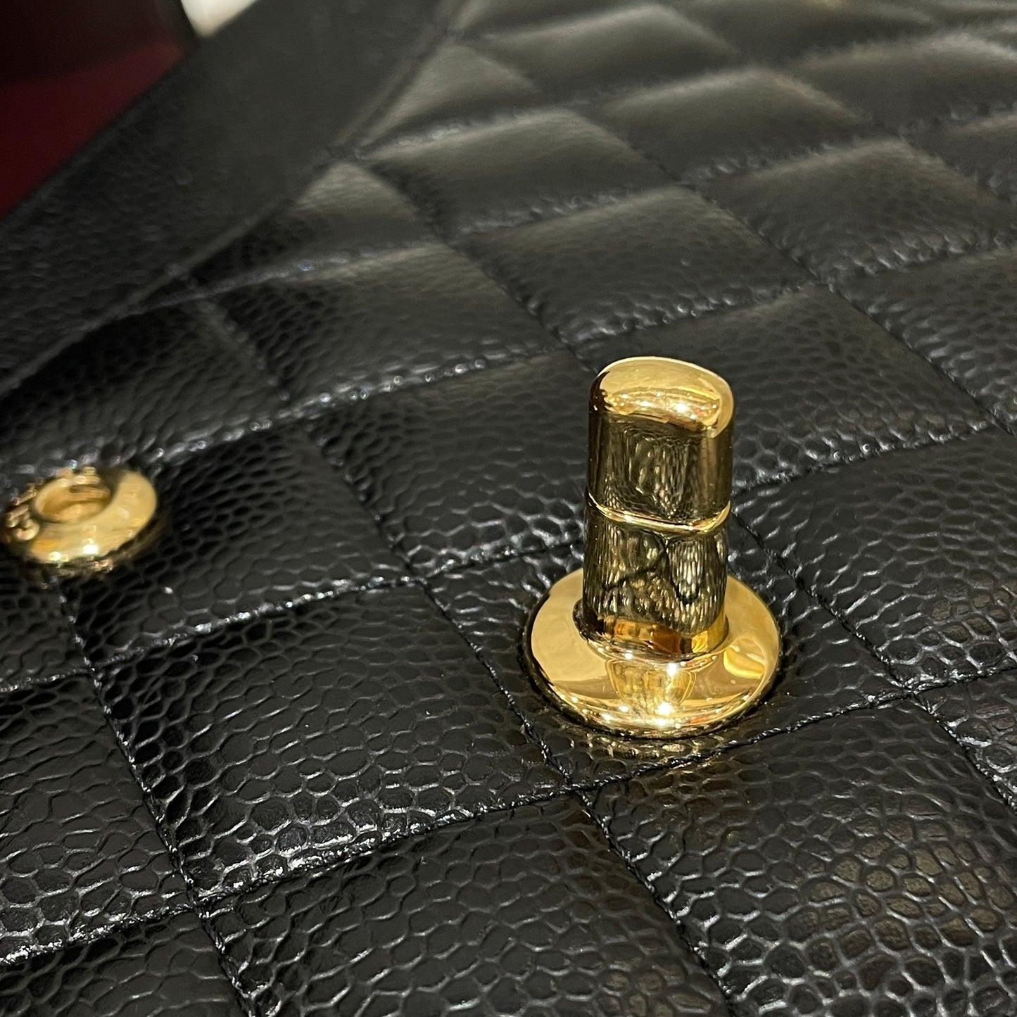 Pre-owned Certified Chanel Medium CF Double Classic Flap in Black Caviar Leather with Golden Hardware, 2021, w/ full set
