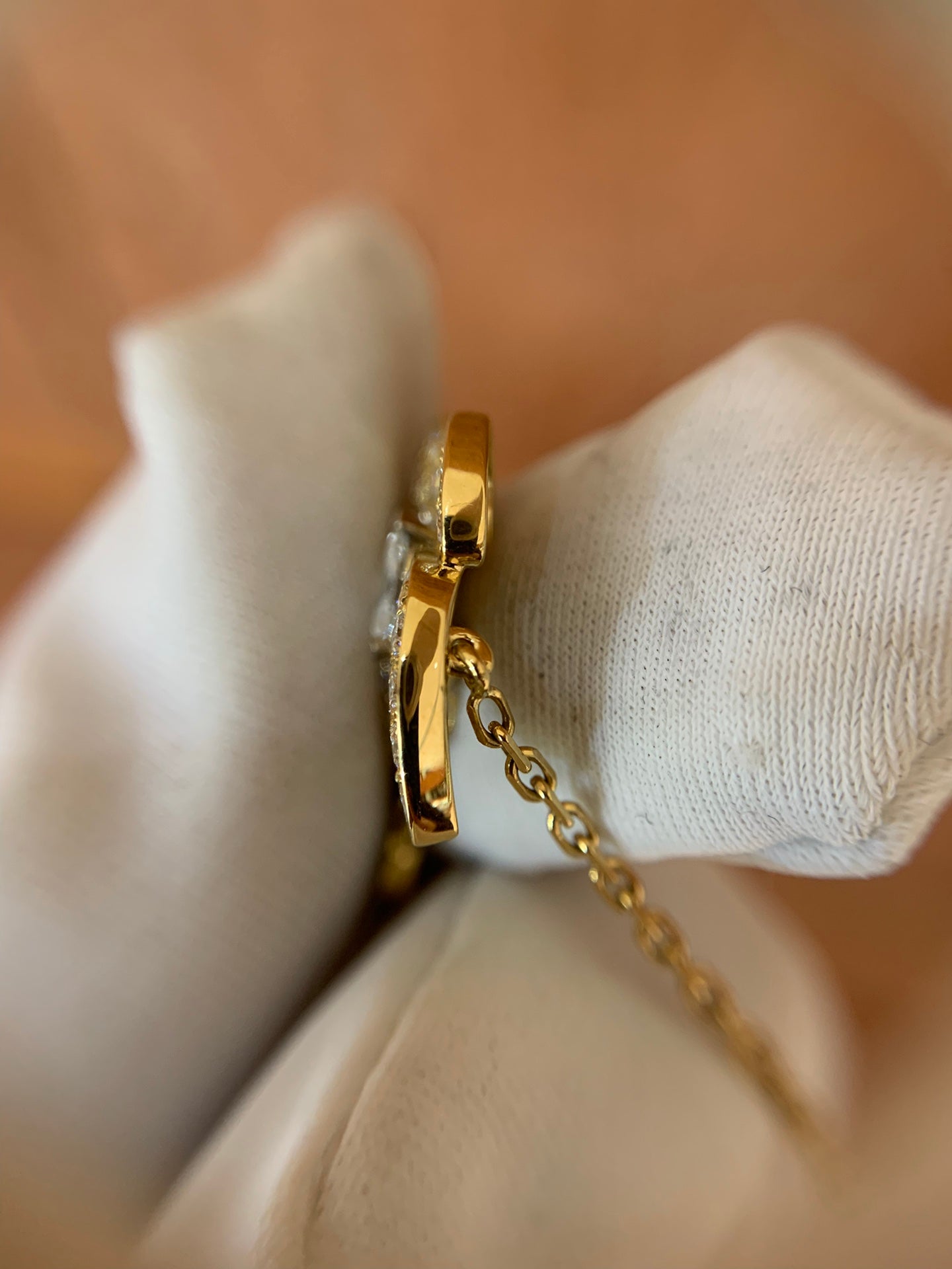 Pre-owned Certified VCA Van Cleef & Arpels Two Butterfly Necklace Gold with Diamonds, 2021, w/ box, certificate