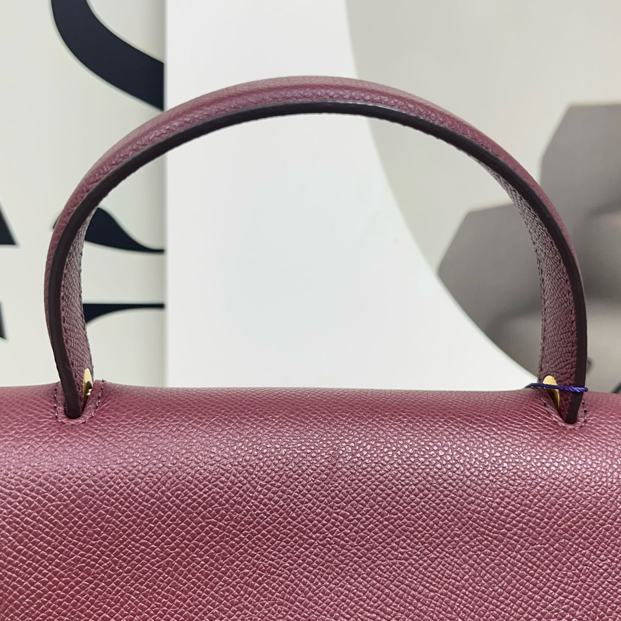 Pre-owned Certified Celine Micro Belt Bag in Burgundy Grained Calfskin with Golden Hardware, 2018, w/ strap