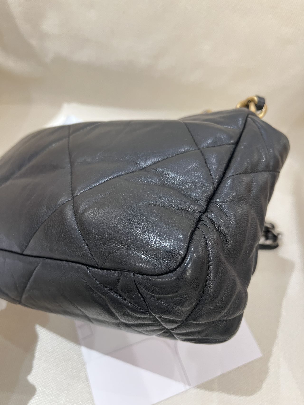 Pre-owned Certified Chanel 19 Bag Small in Black Lambskin with Golden Hardware, 2020-2021, w/ full set
