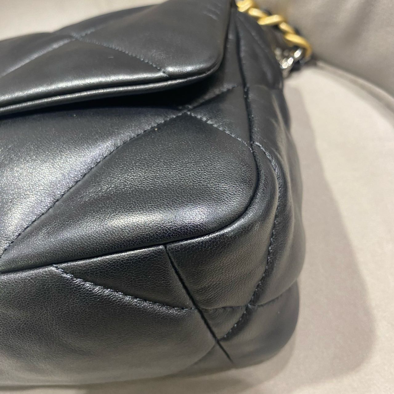 Pre-owned Certified Chanel 19Bag Small in Black Lambskin with Golden Hardware, 2021 Microchipped, w/ full set
