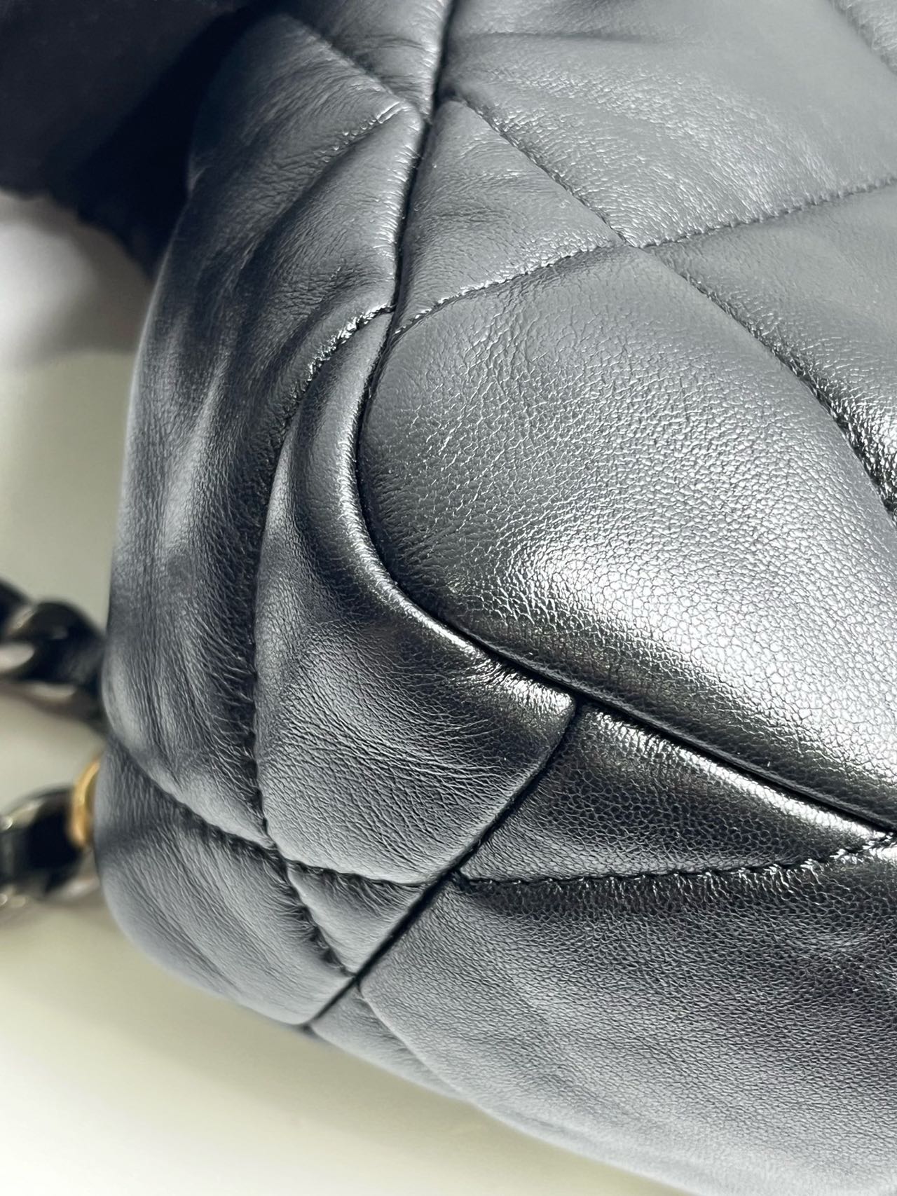 Pre-owned Certified Chanel 19Bag Small in Black Lambskin with Golden Hardware, 2023 Microchipped, w/ full set