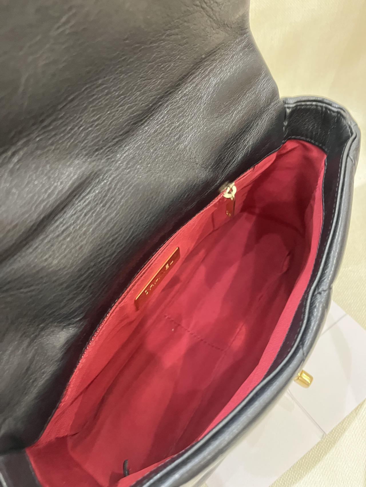 Pre-owned Certified Chanel 19 Bag Small in Black Lambskin with Golden Hardware, 2020-2021, w/ full set