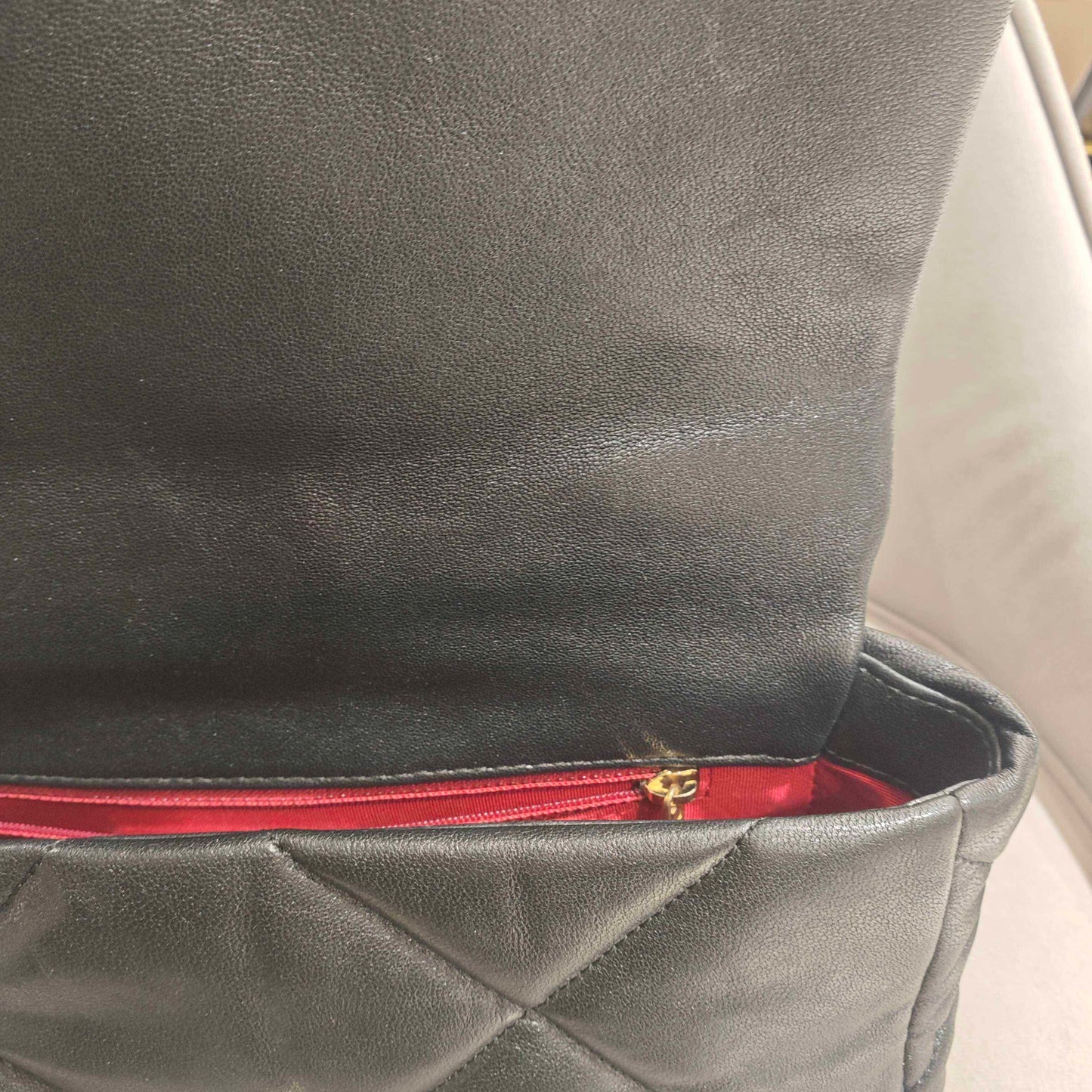 Pre-owned Certified Chanel 19Bag Small in Black Lambskin with Golden Hardware, 2019-2020, w/ full set