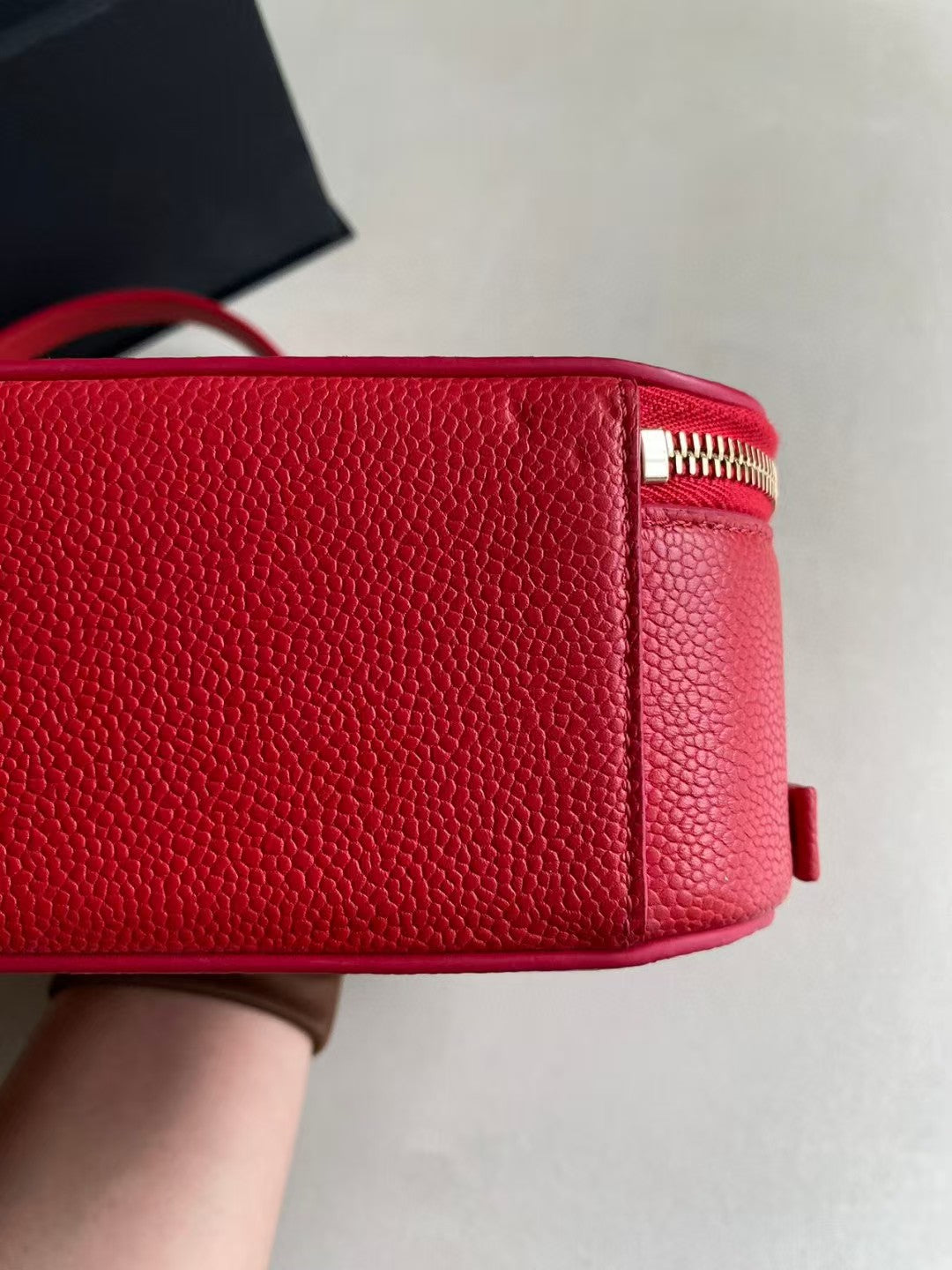 Pre-owned Certified Chanel Camera Bag Red Caviar Leather Golden Hardware, mid 2019, w/ full set - Chanel box, dust bag, Chanel card