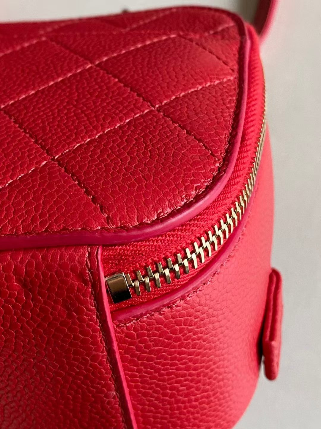Pre-owned Certified Chanel Camera Bag Red Caviar Leather Golden Hardware, mid 2019, w/ full set - Chanel box, dust bag, Chanel card