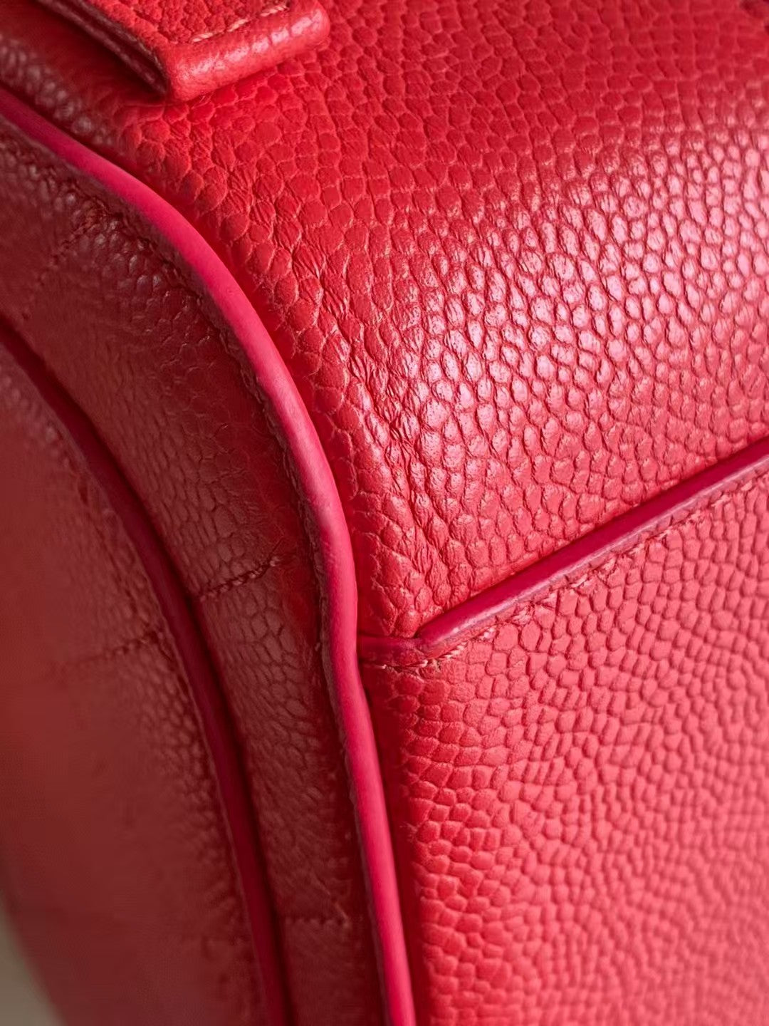 Pre-owned Certified Chanel Camera Bag Red Caviar Leather Golden Hardware, mid 2019, w/ full set - Chanel box, dust bag, Chanel card