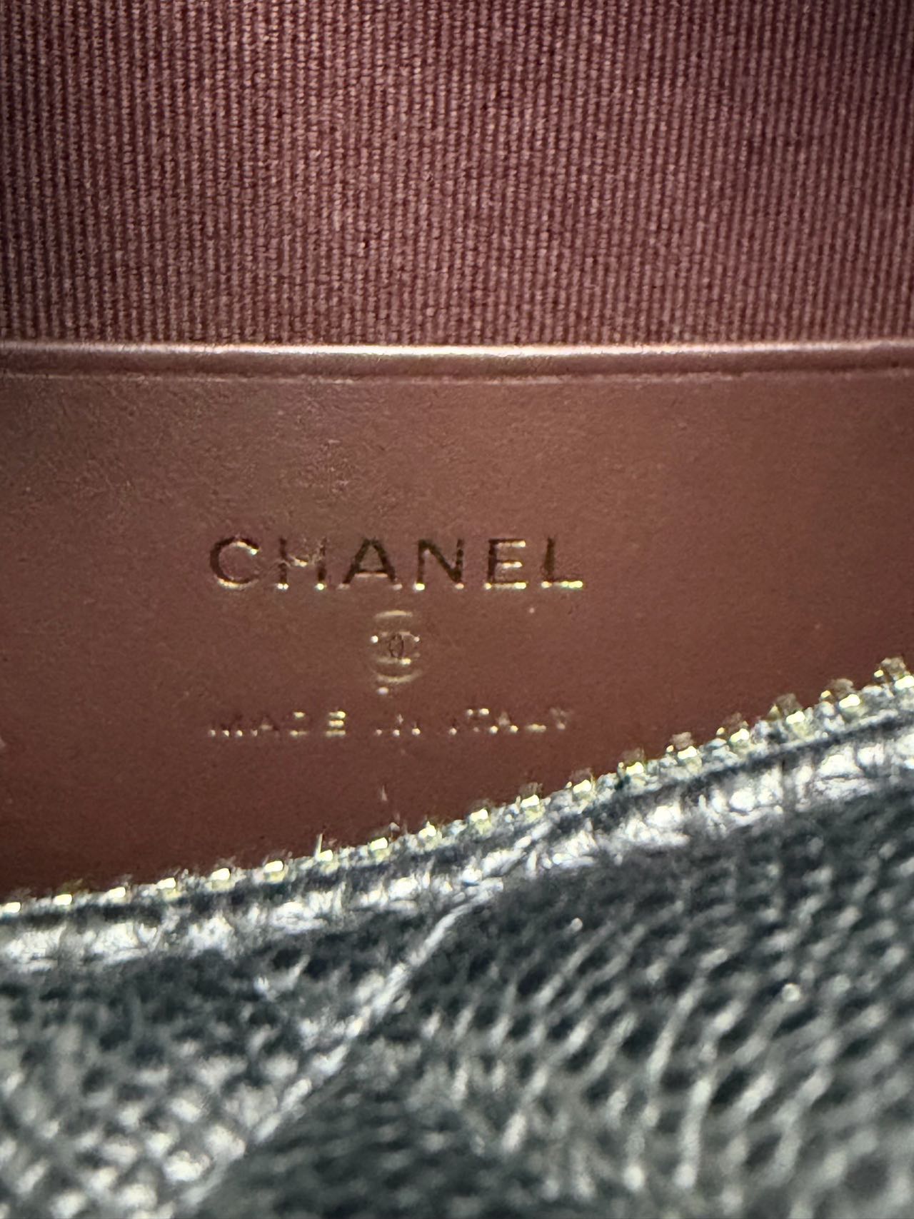Pre-owned Certified Chanel Hobo Clutch with Chain in Black Caviar Leather with Golden Hardware, 2025 Microchipped, w/ full set