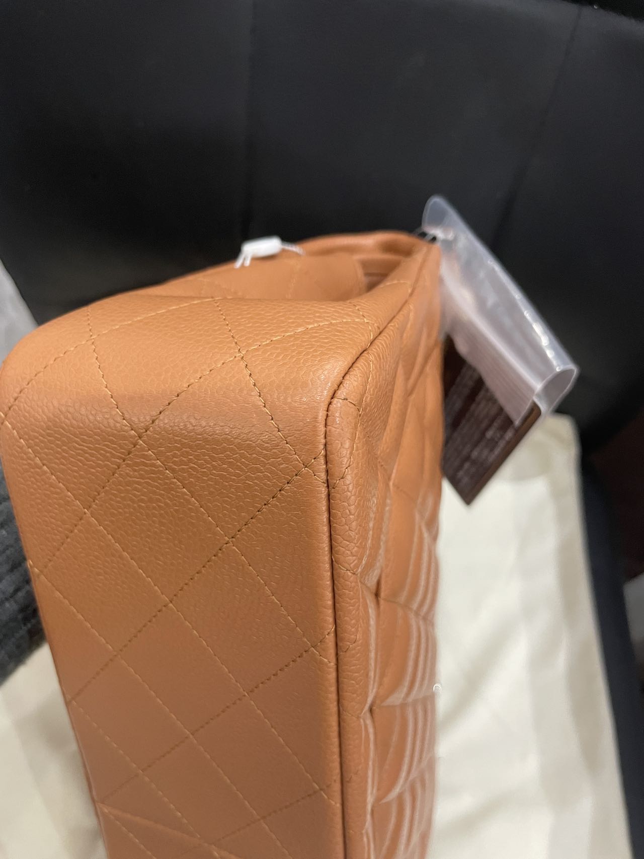 Pre-owned Certified Chanel Jumbo CF Double Classic Flap in Brown Caviar Leather with Silver Hardware, 2011-2012 , w/ Full Set