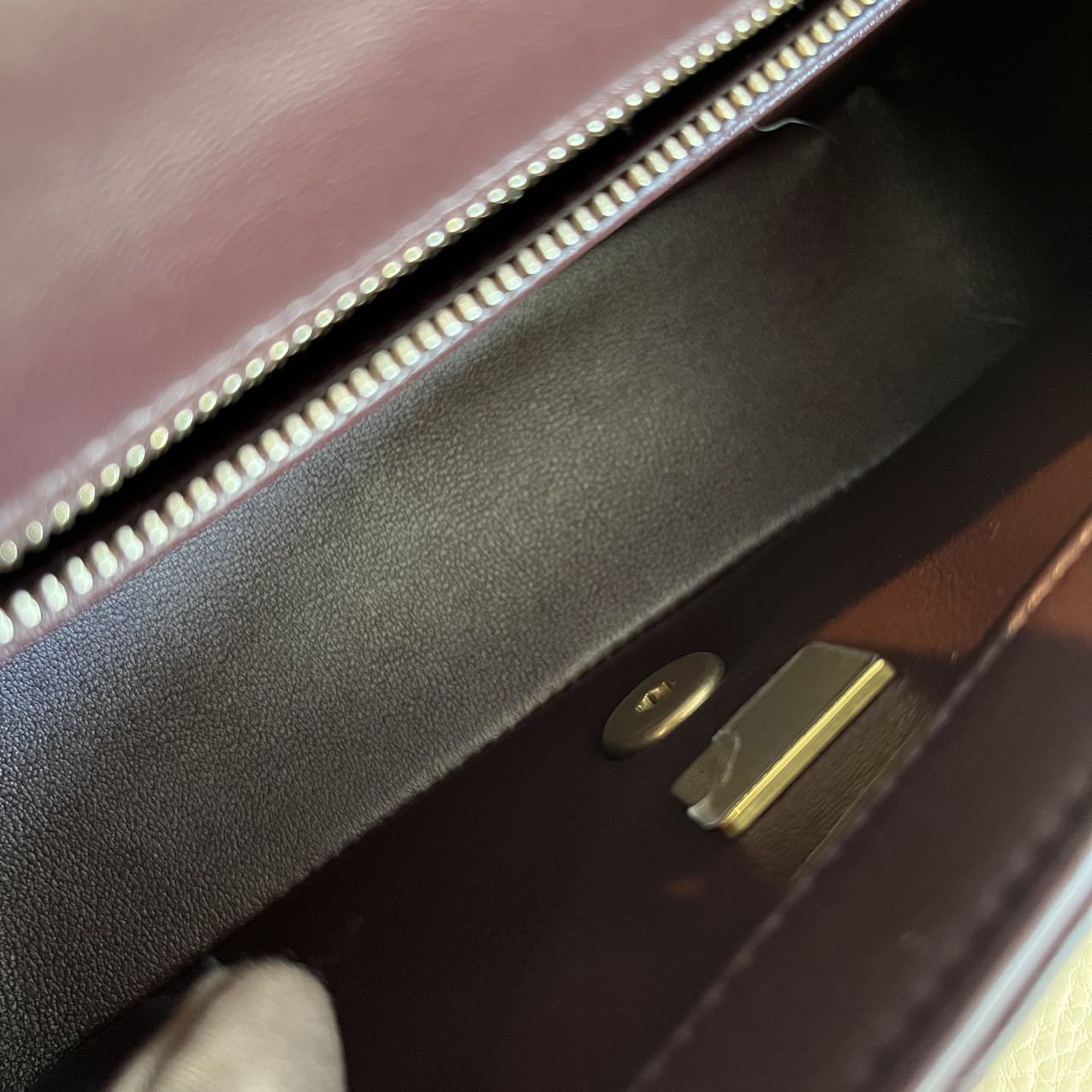 Pre-owned Certified Chanel Mini CF Rectangle Pearl Crush in Deep Burgundy Brown Lambskin with Golden Hardware, 2025 Microchipped, w/ full set