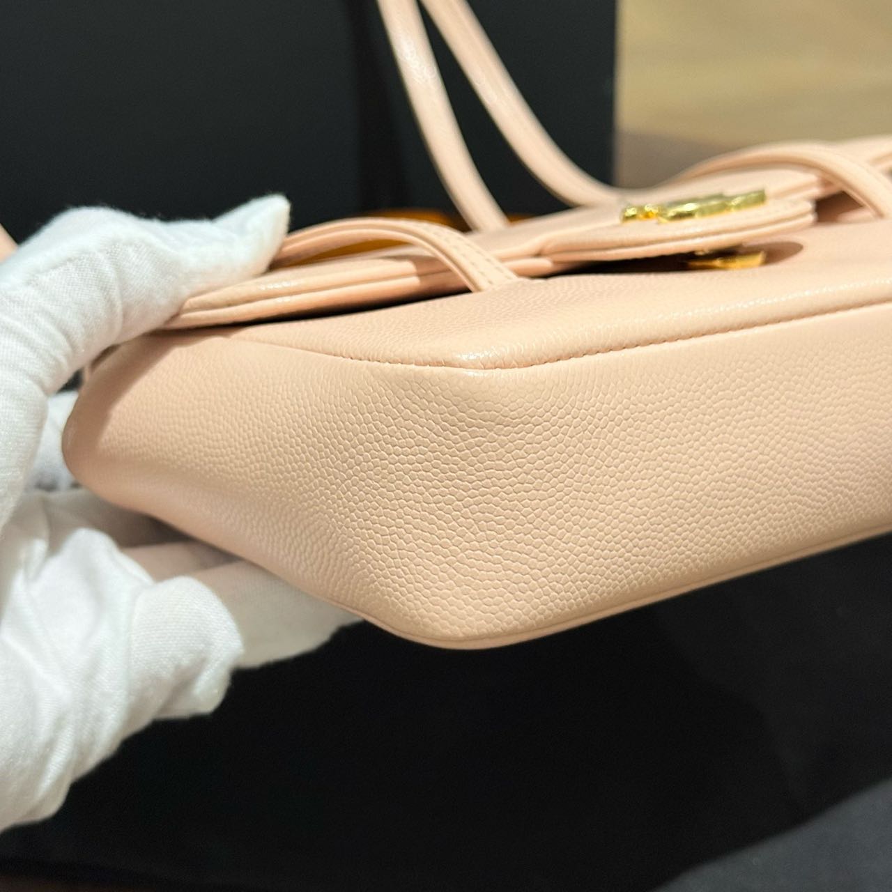 Pre-owned Certified Chanel Mini Preppy Coco in Pink Caviar Leather with Golden Hardware, w/full set