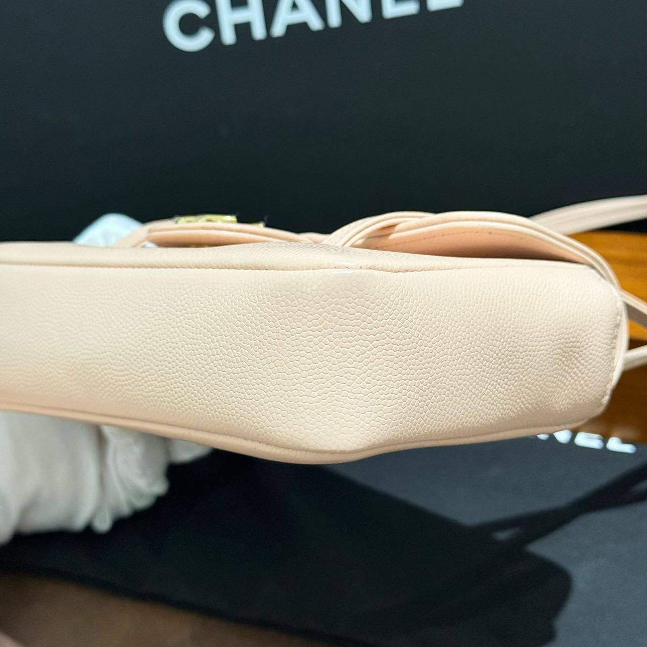Pre-owned Certified Chanel Mini Preppy Coco in Pink Caviar Leather with Golden Hardware, w/full set