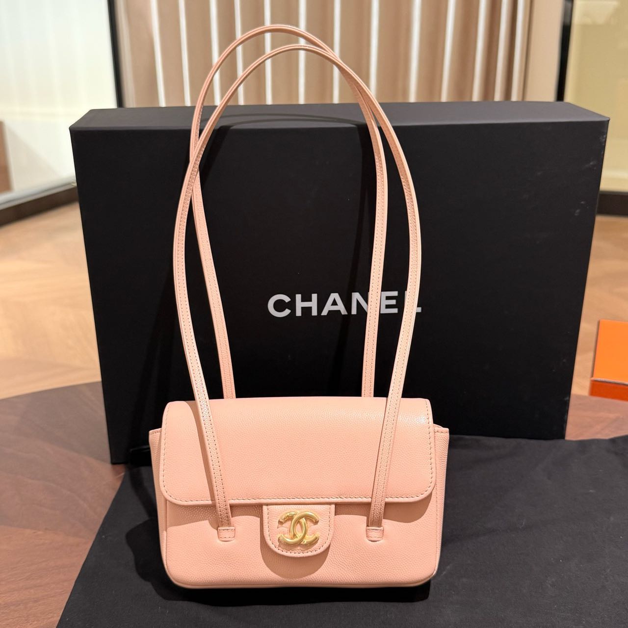 Pre-owned Certified Chanel Mini Preppy Coco in Pink Caviar Leather with Golden Hardware, w/full set